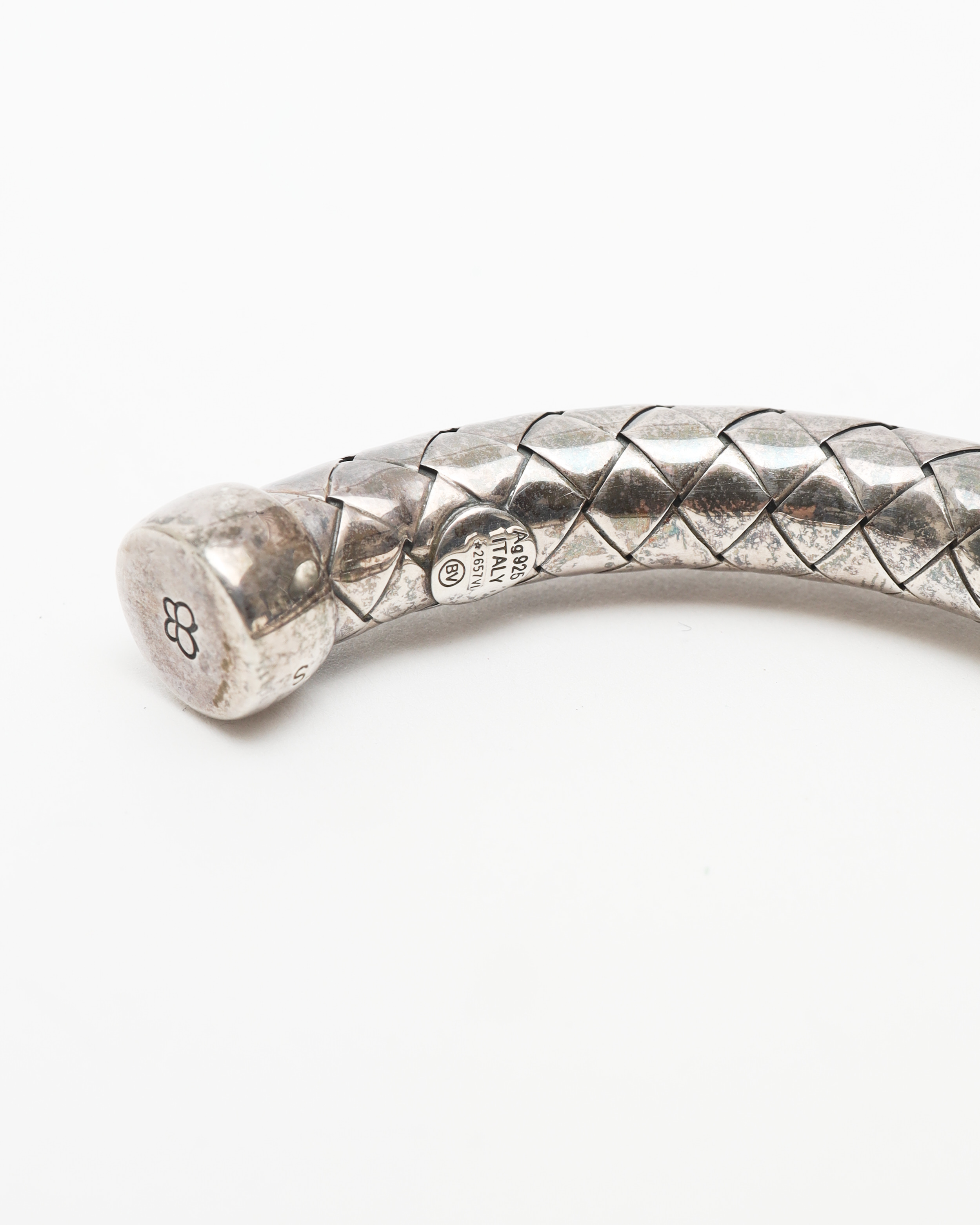 Bottega Veneta Intrecciato Silver Bangle