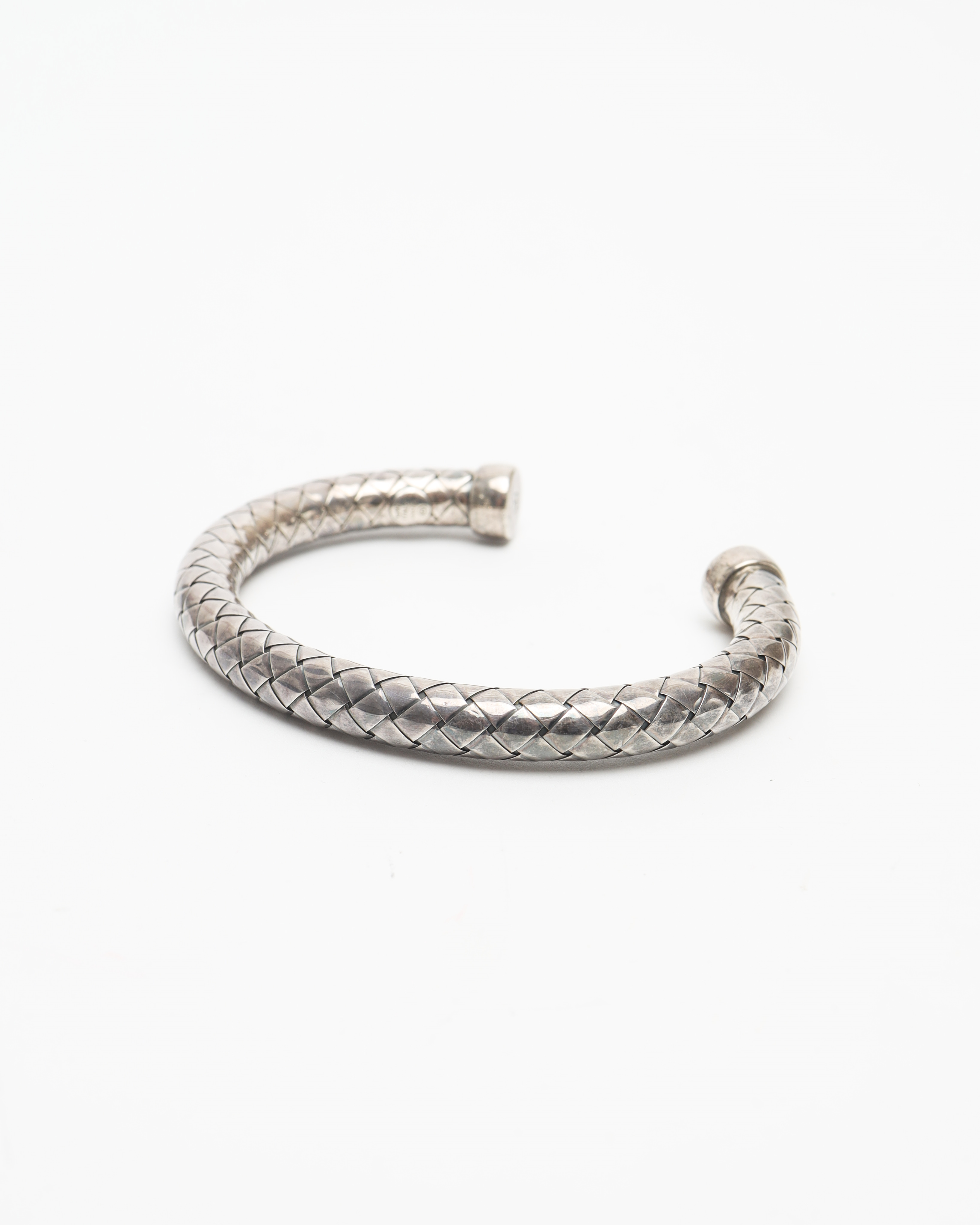 Bottega Veneta Intrecciato Silver Bangle