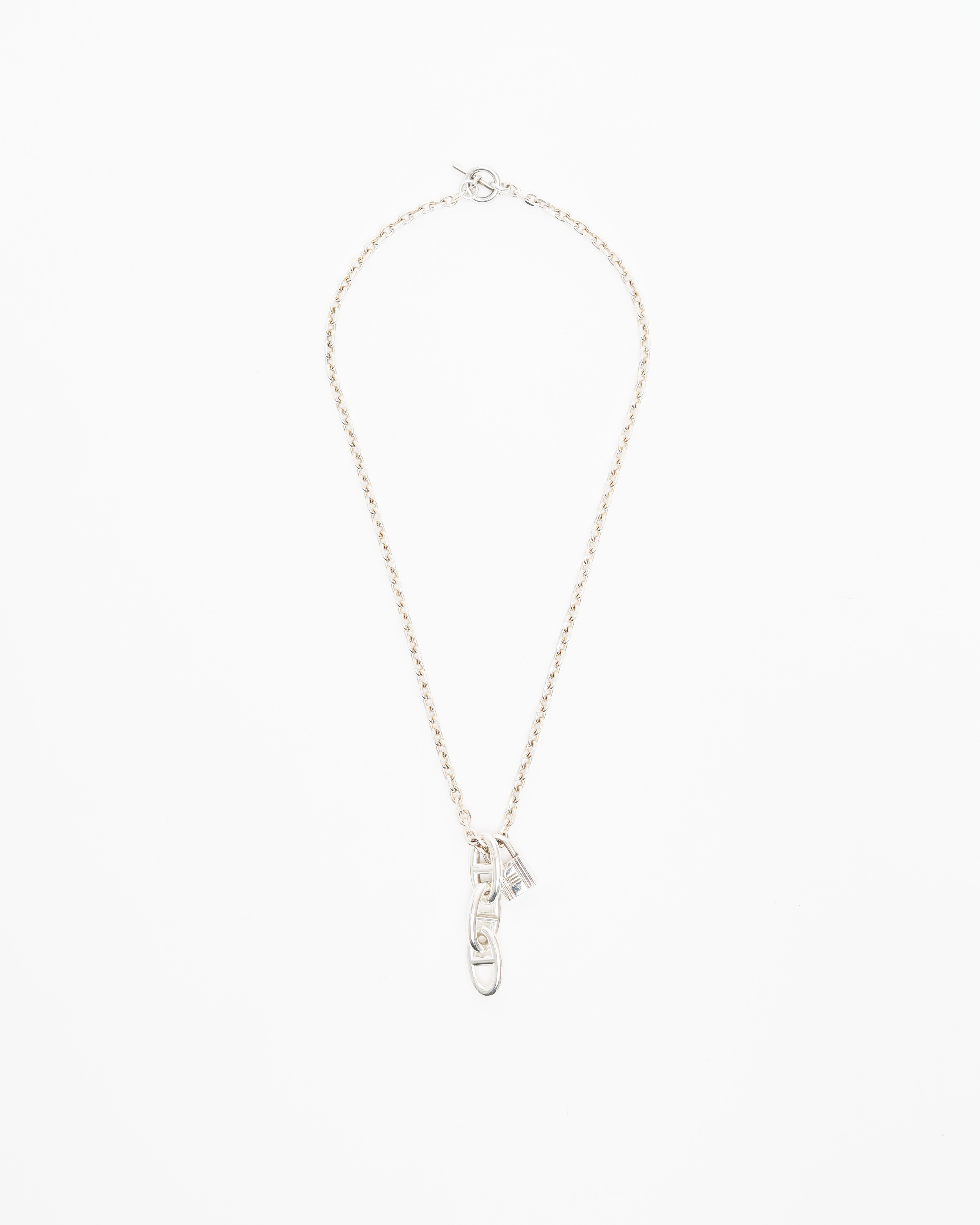 Pre-owned Hermes Hermès Amulet Kelly Silver Necklace