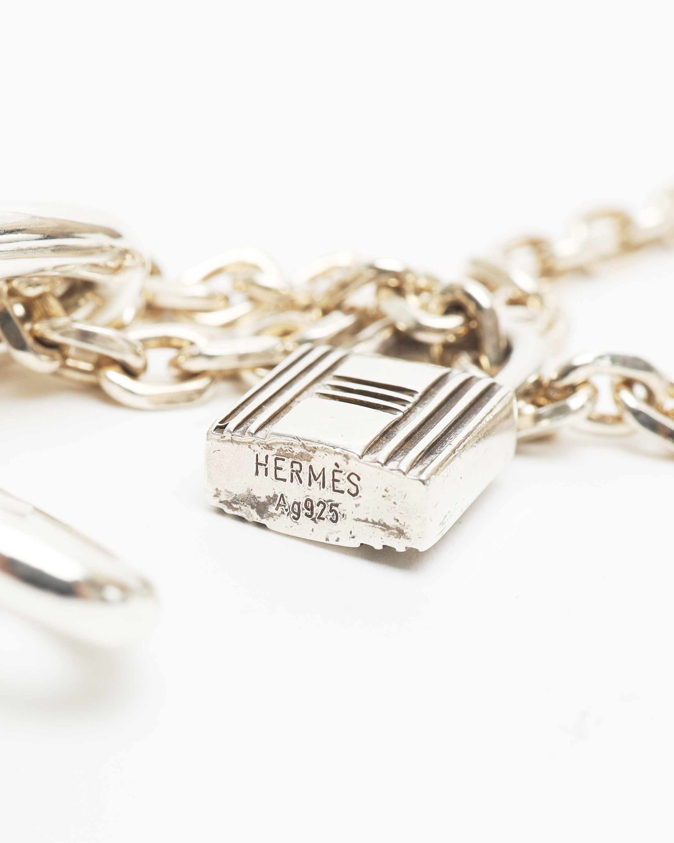 Pre-owned Hermes Hermès Amulet Kelly Silver Necklace