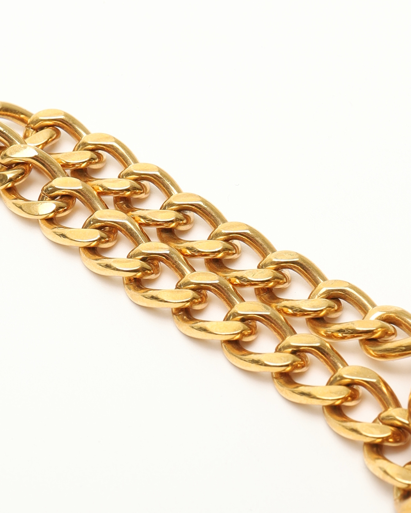 Pre-owned Chanel Coco Mark Turnlock Gold Rhinestone Bracelet