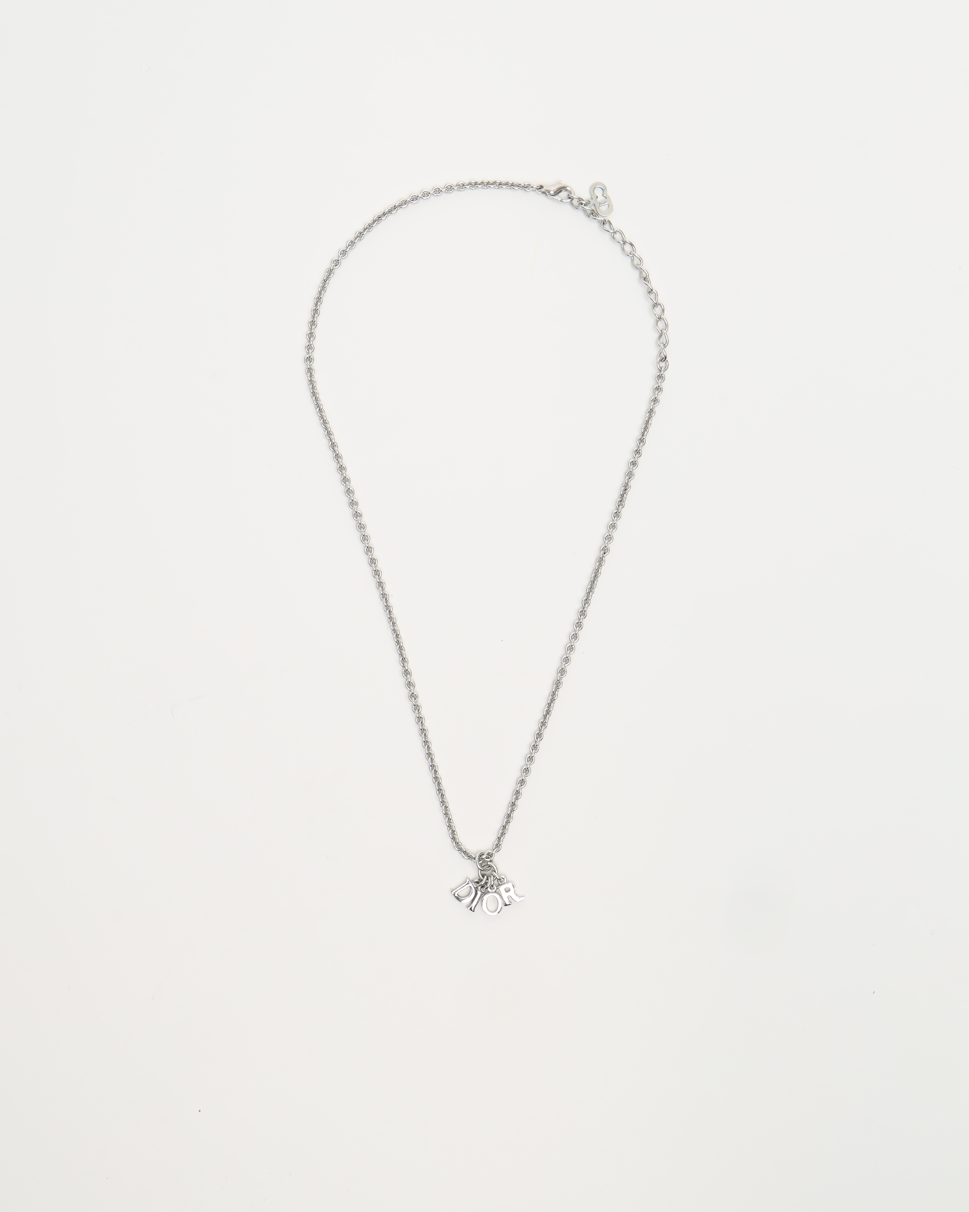 Dior Christian Logo Charm Necklace