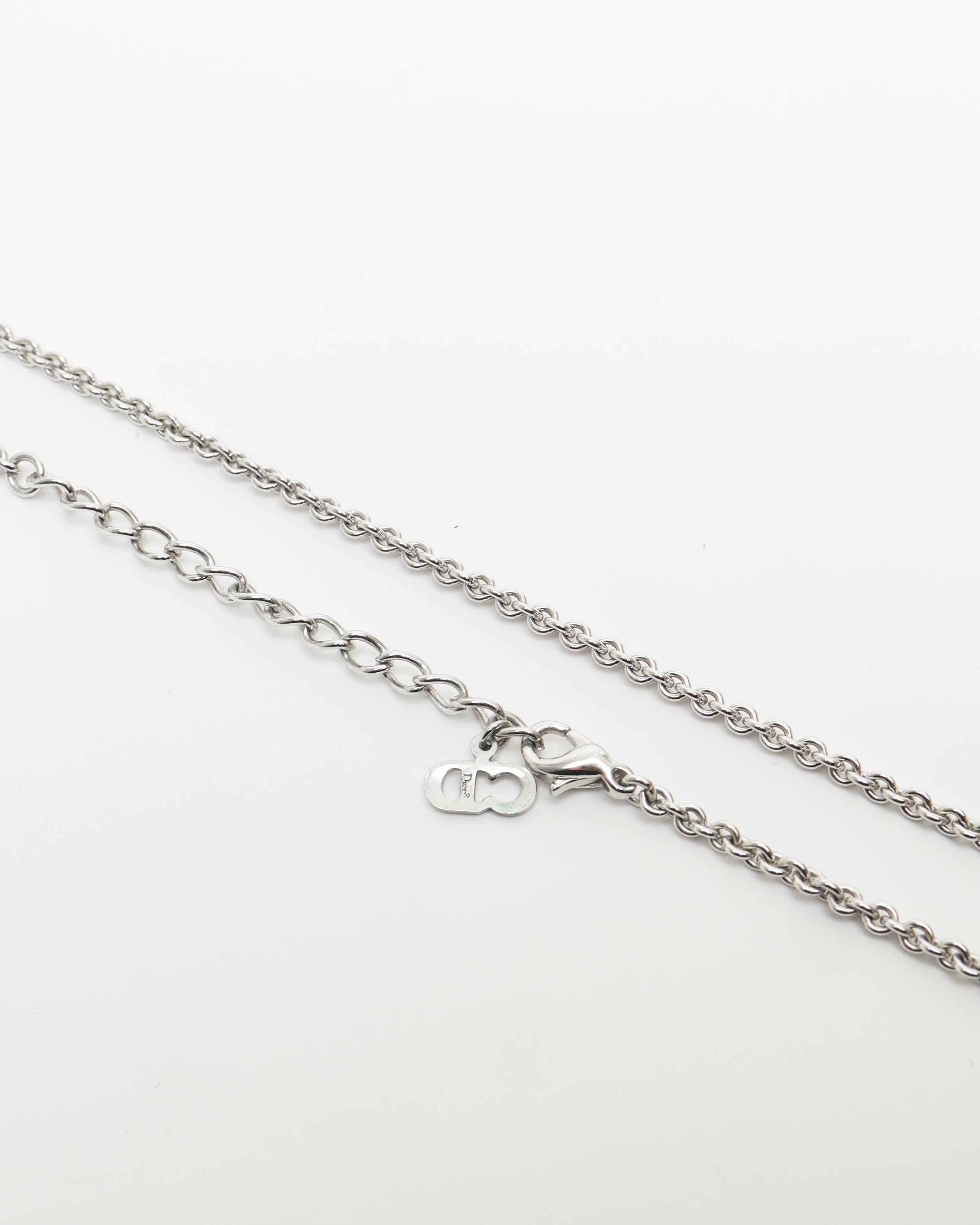 Dior Christian Logo Charm Necklace