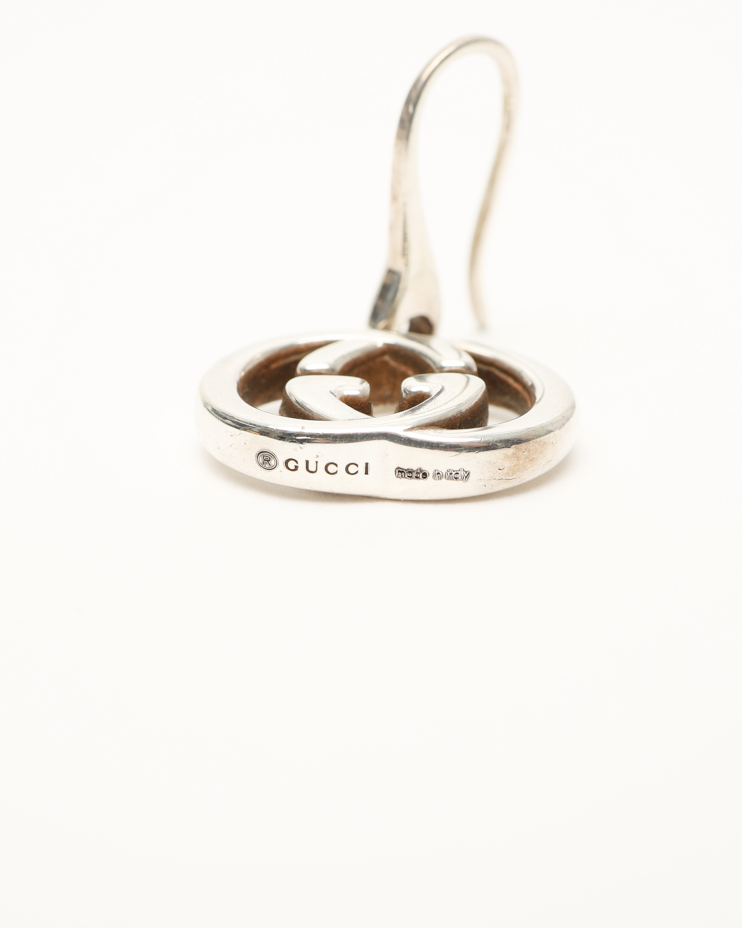 Gucci Interlocking G Silver Dangling Earrings