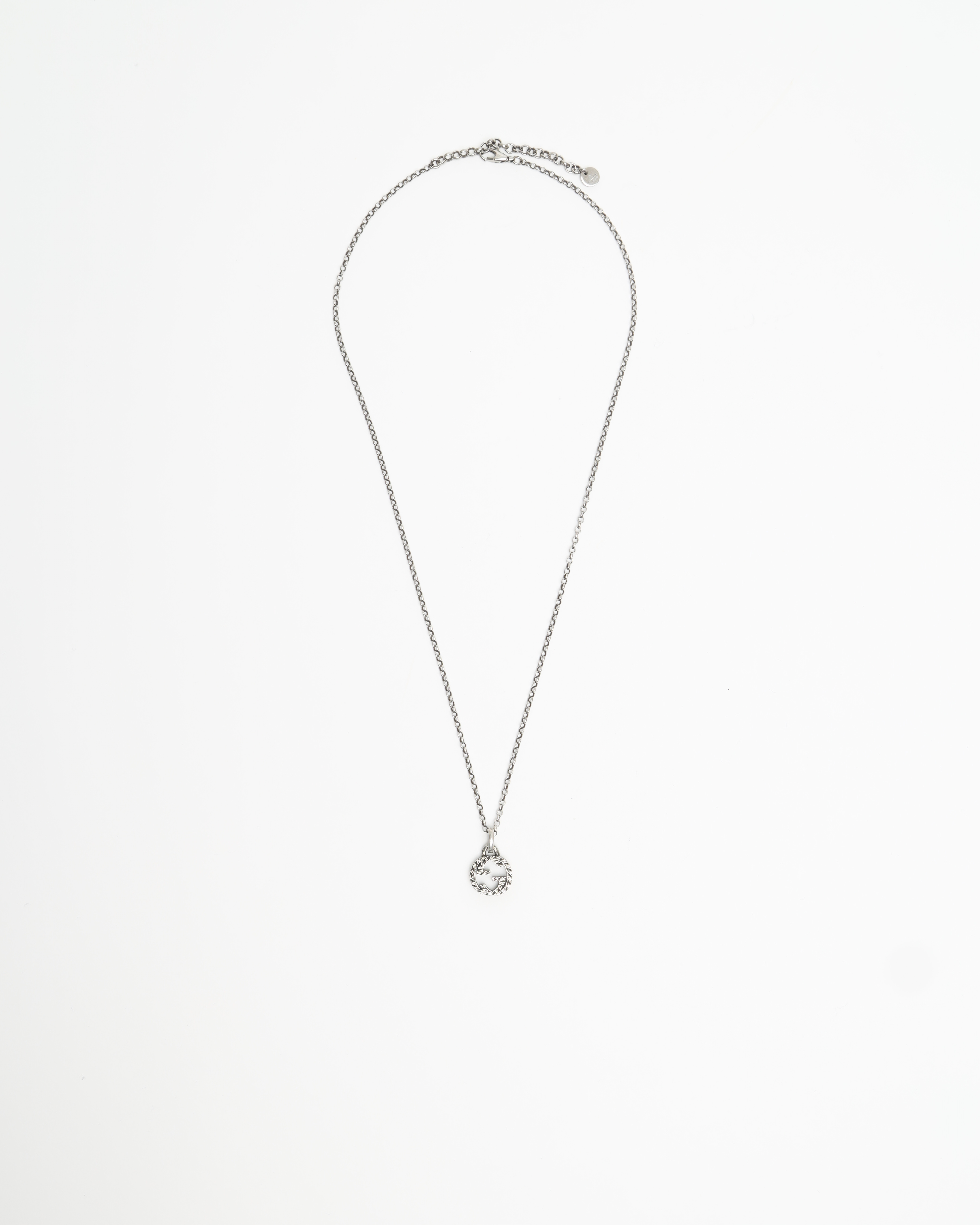 Gucci Interlocking G Arabesque Silver Necklace