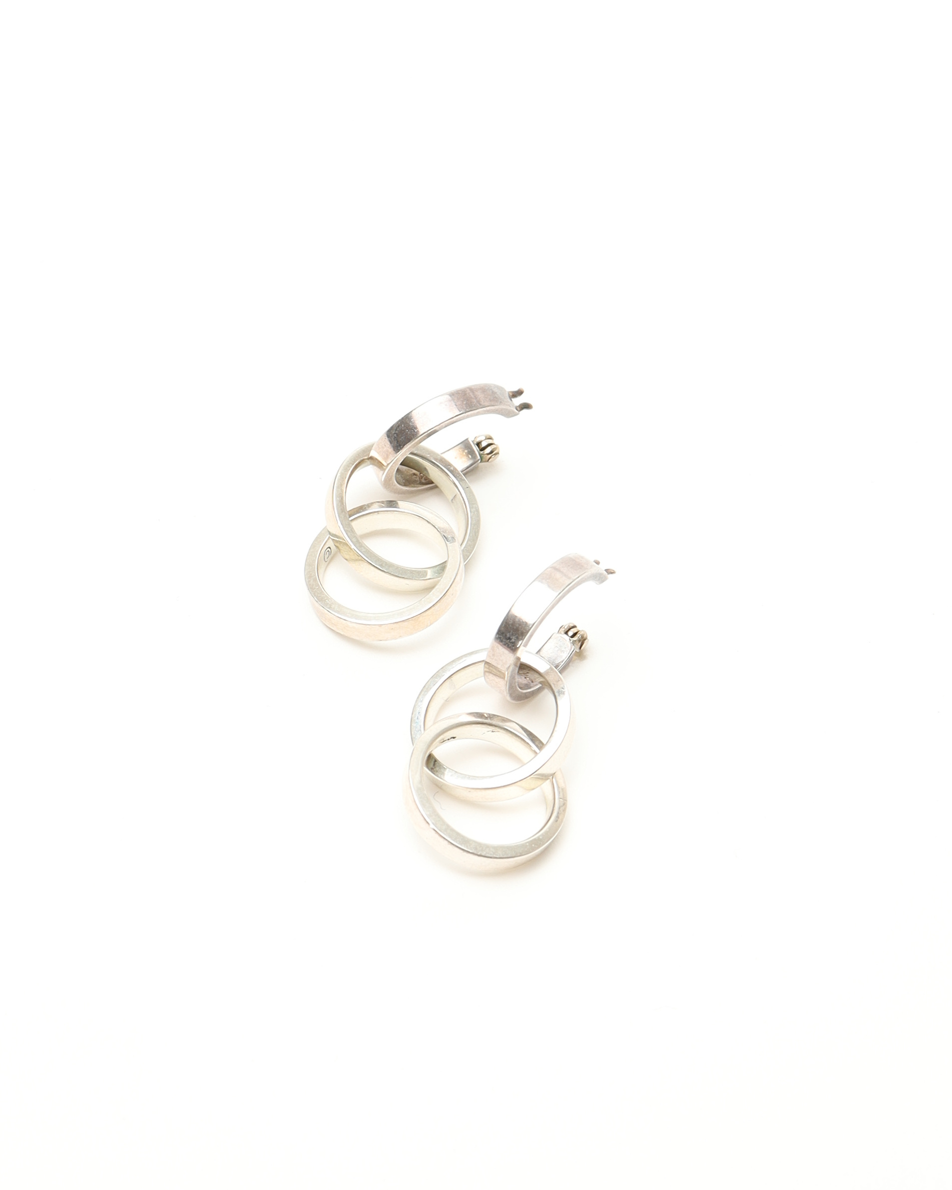 Tiffany & Co Triple Interlocking Circle Dangling Silver Earrings