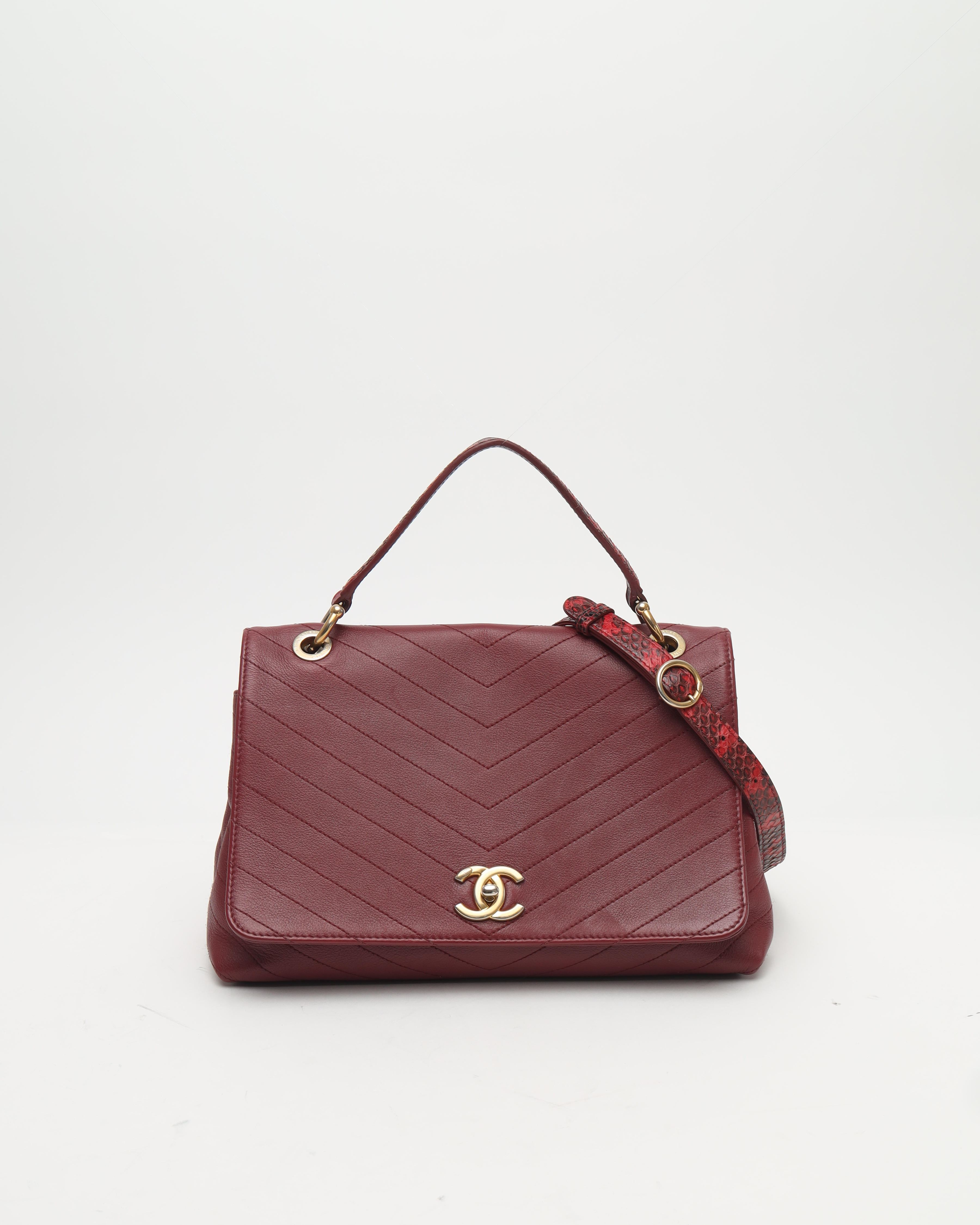 CHANEL Chevron Top Handle Bag