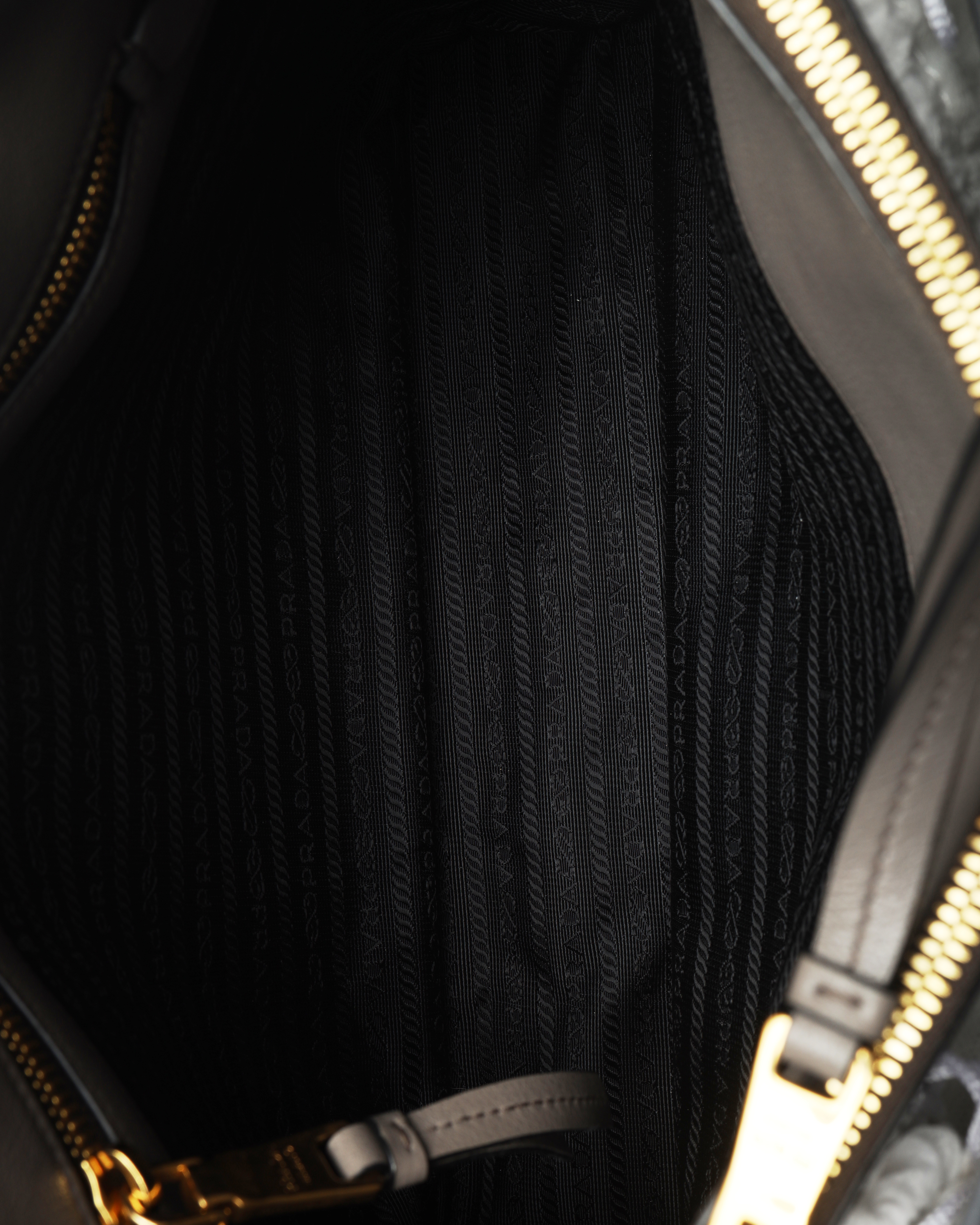Prada Glace Logo Tote Bag In Gray