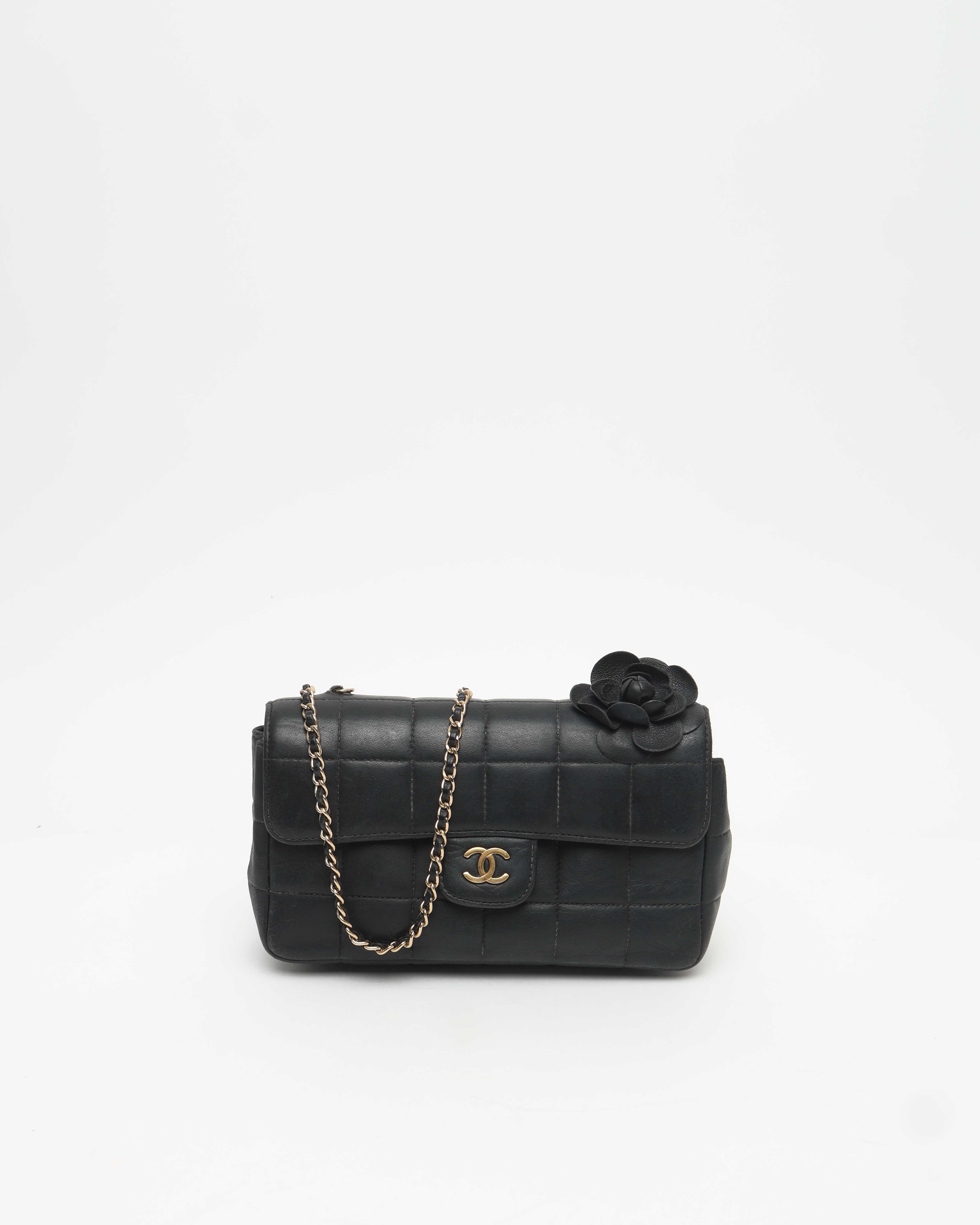 CHANEL Chocolate Bar Camellia Flap Bag