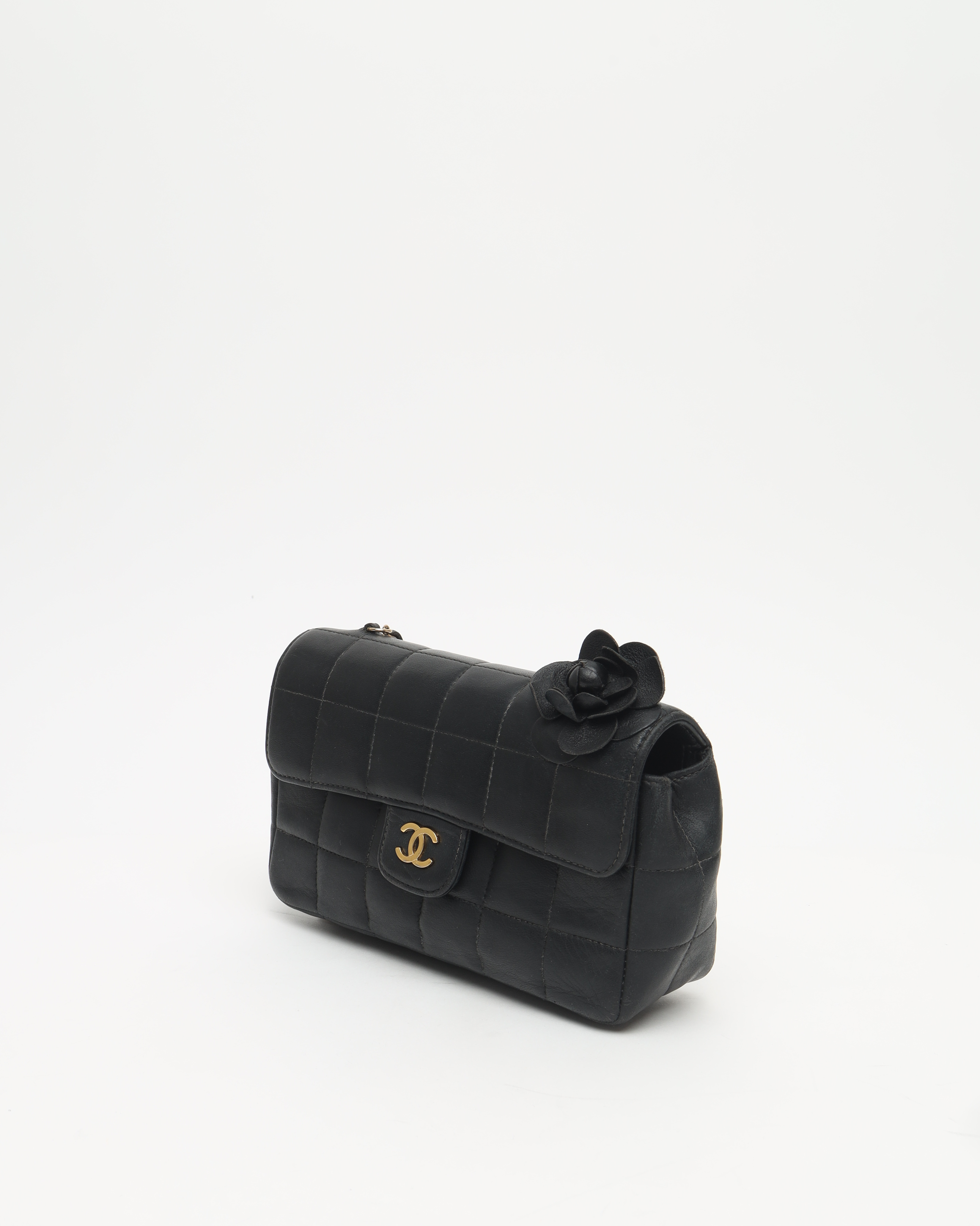 Pre-owned Chanel Chocolate Bar Camellia Flap Bag