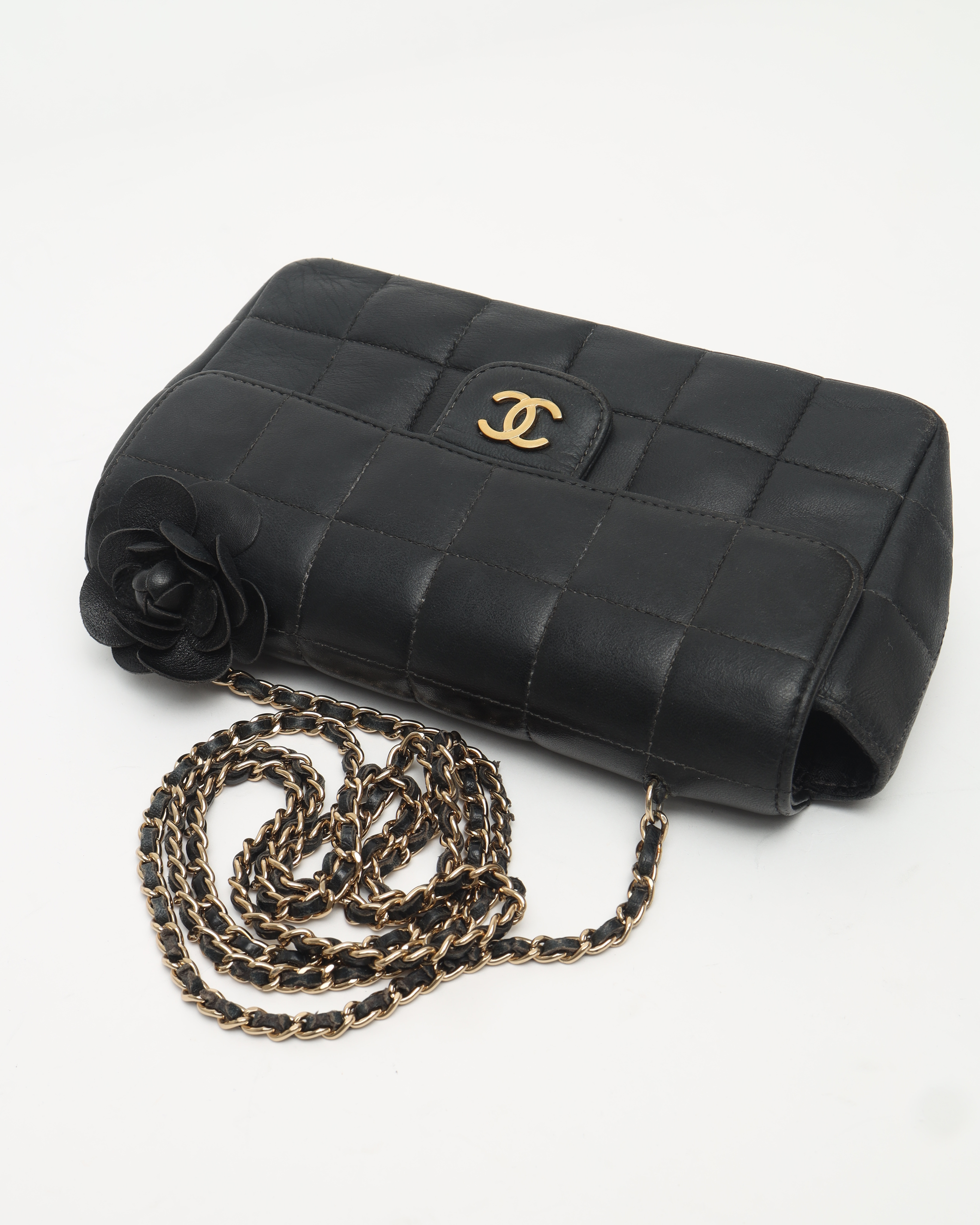 Pre-owned Chanel Chocolate Bar Camellia Flap Bag
