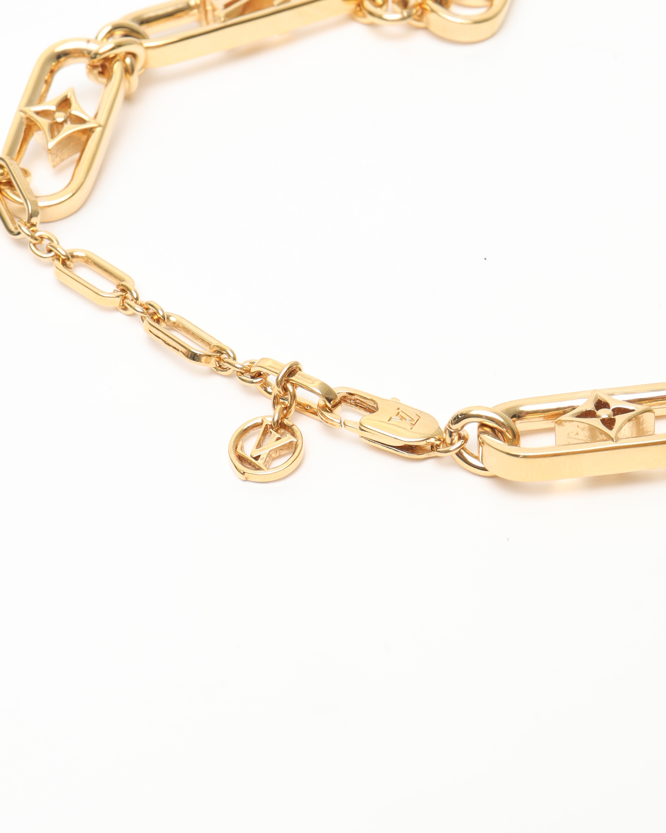 Pre-owned Louis Vuitton My Lv Chain Necklace In Gold