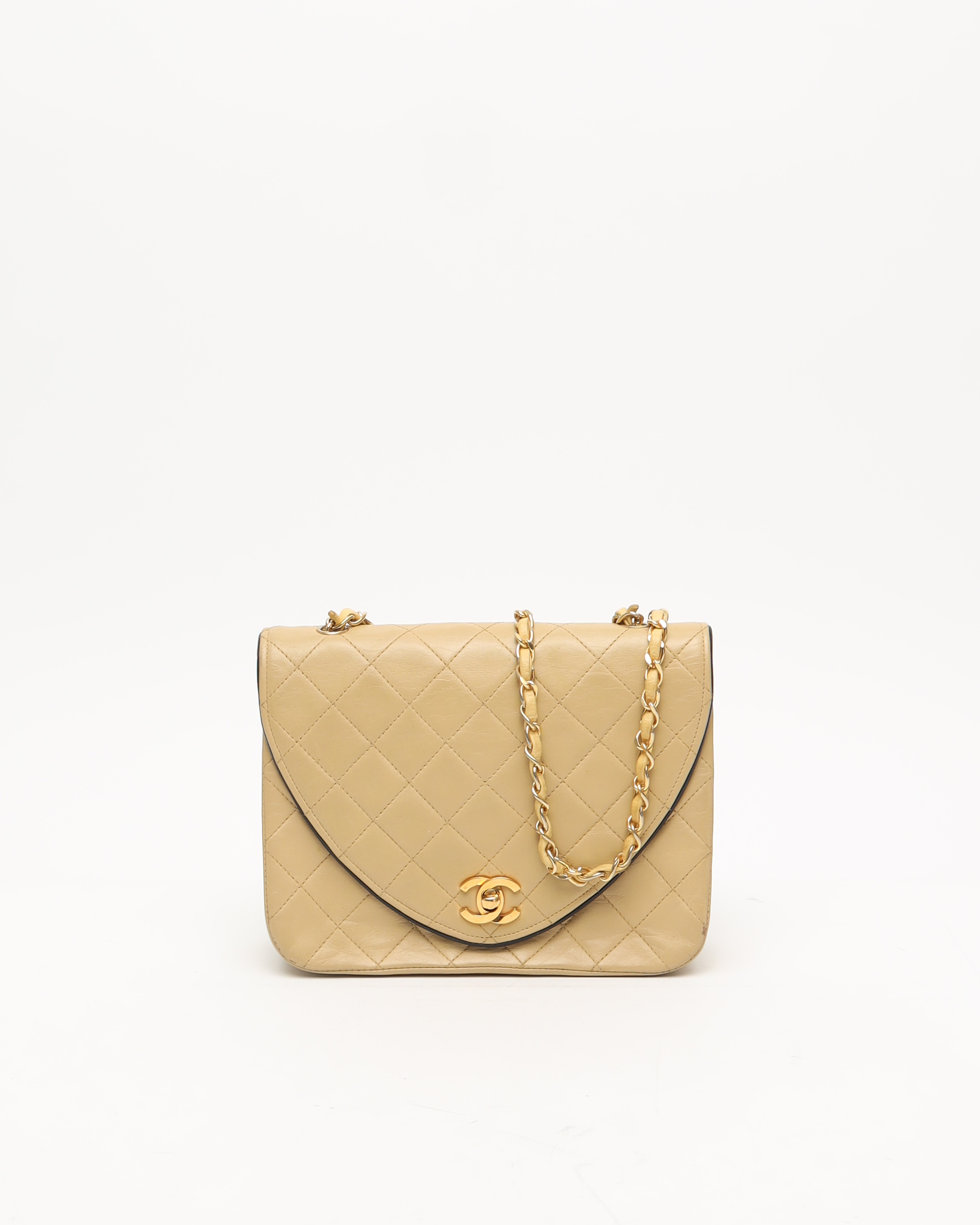 Pre-owned Chanel Classic Mini Single Flap Bag In Sand