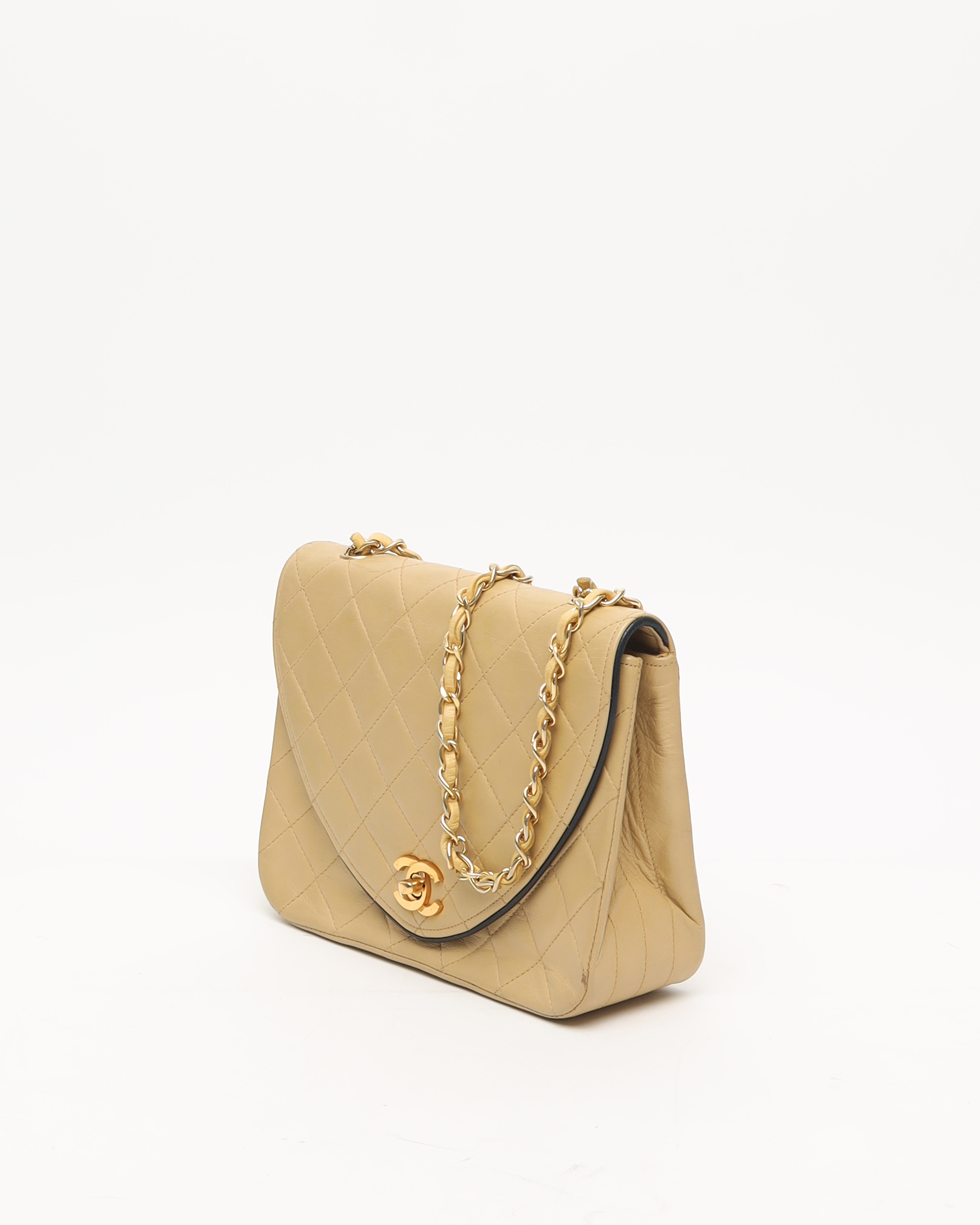 Pre-owned Chanel Classic Mini Single Flap Bag In Sand