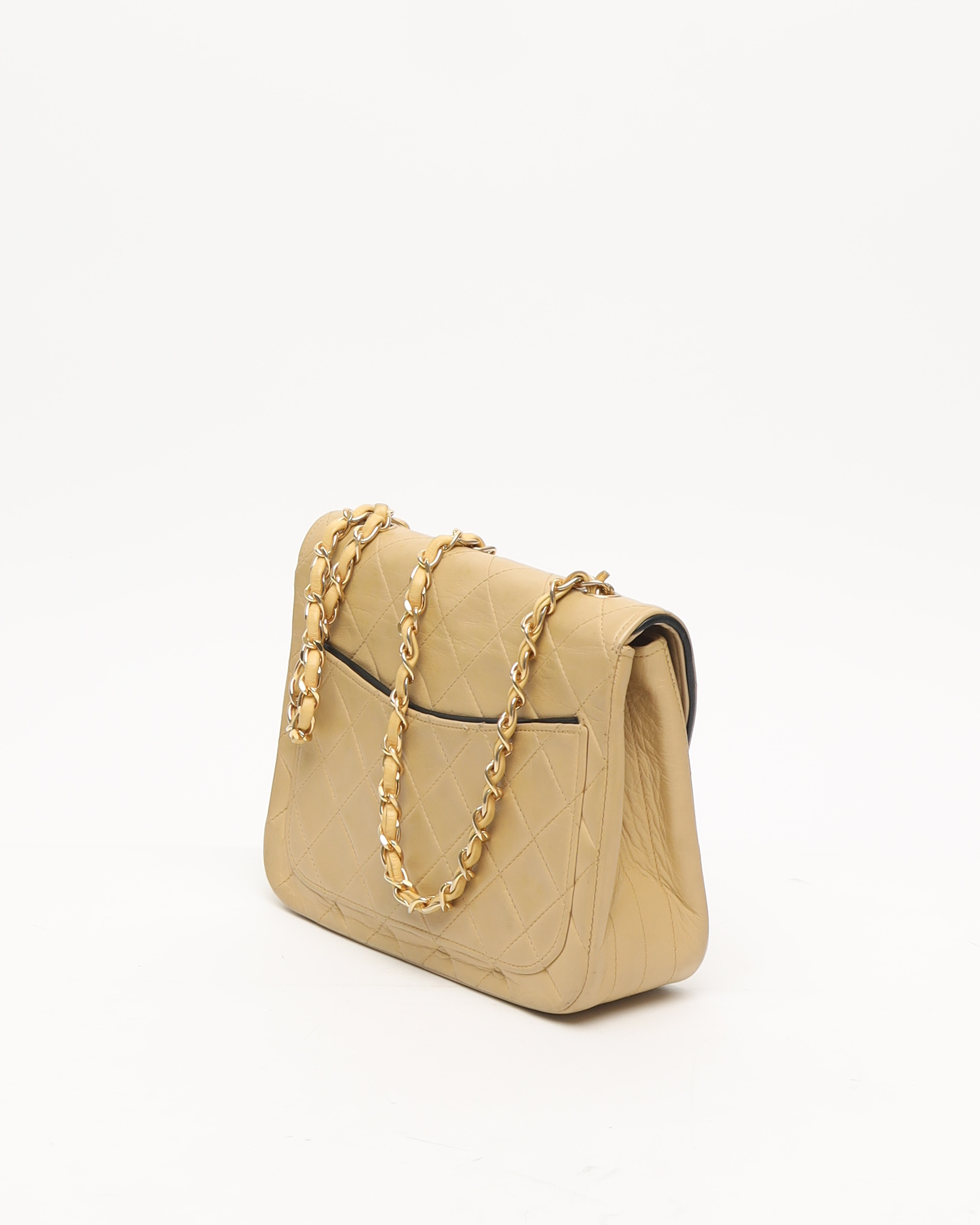 Pre-owned Chanel Classic Mini Single Flap Bag In Sand