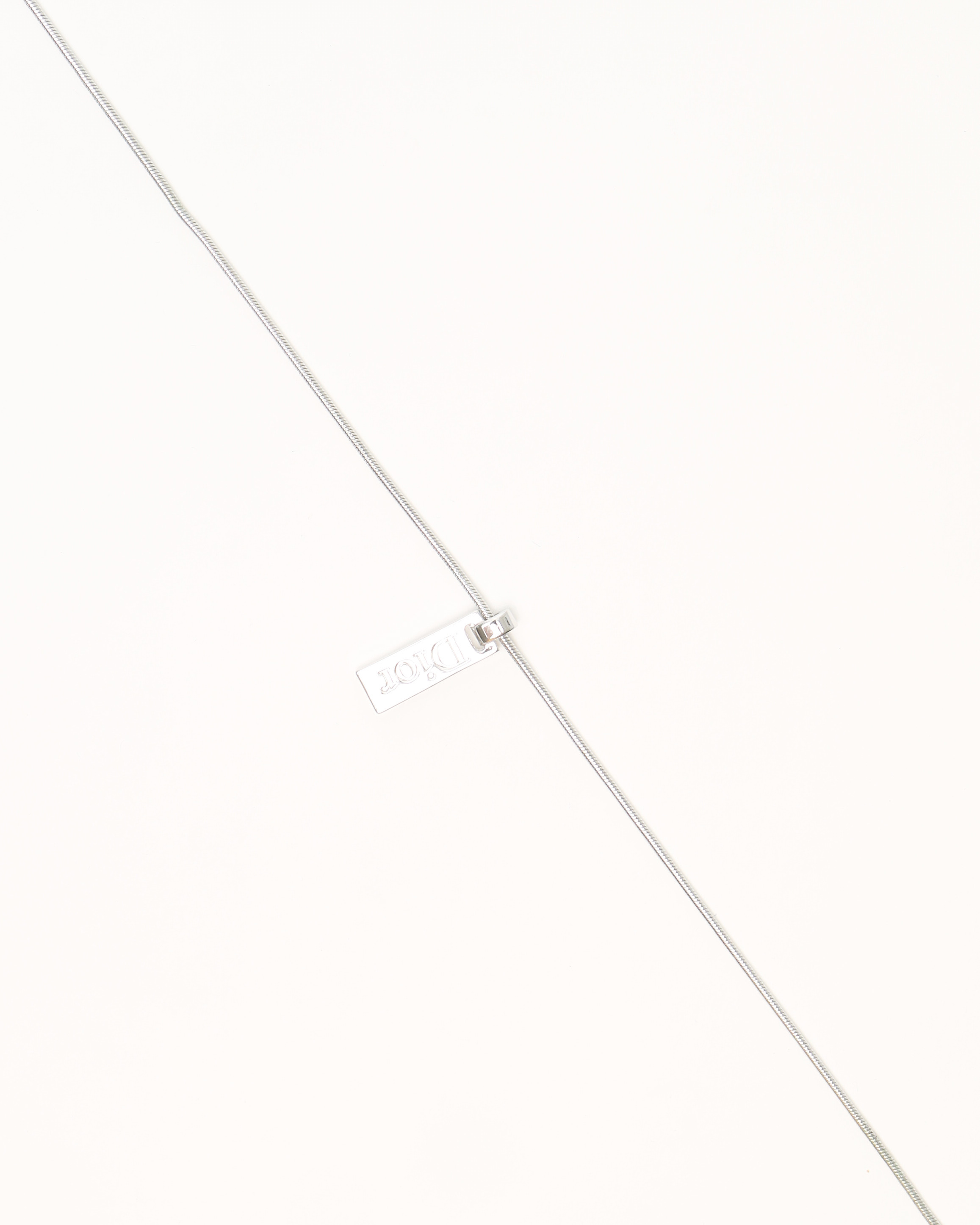 Dior Christian Logo Plate Necklace