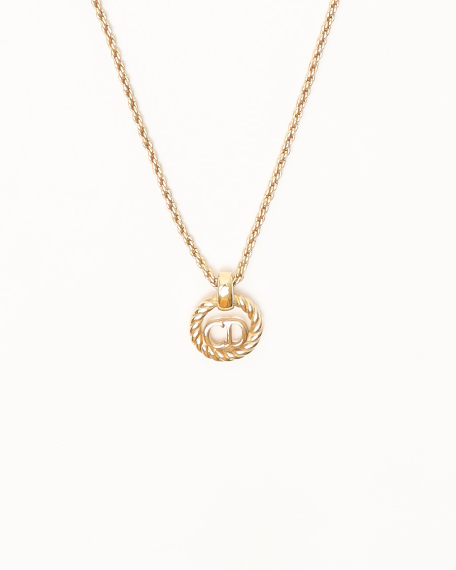 CHRISTIAN DIOR CD Circle Logo Necklace