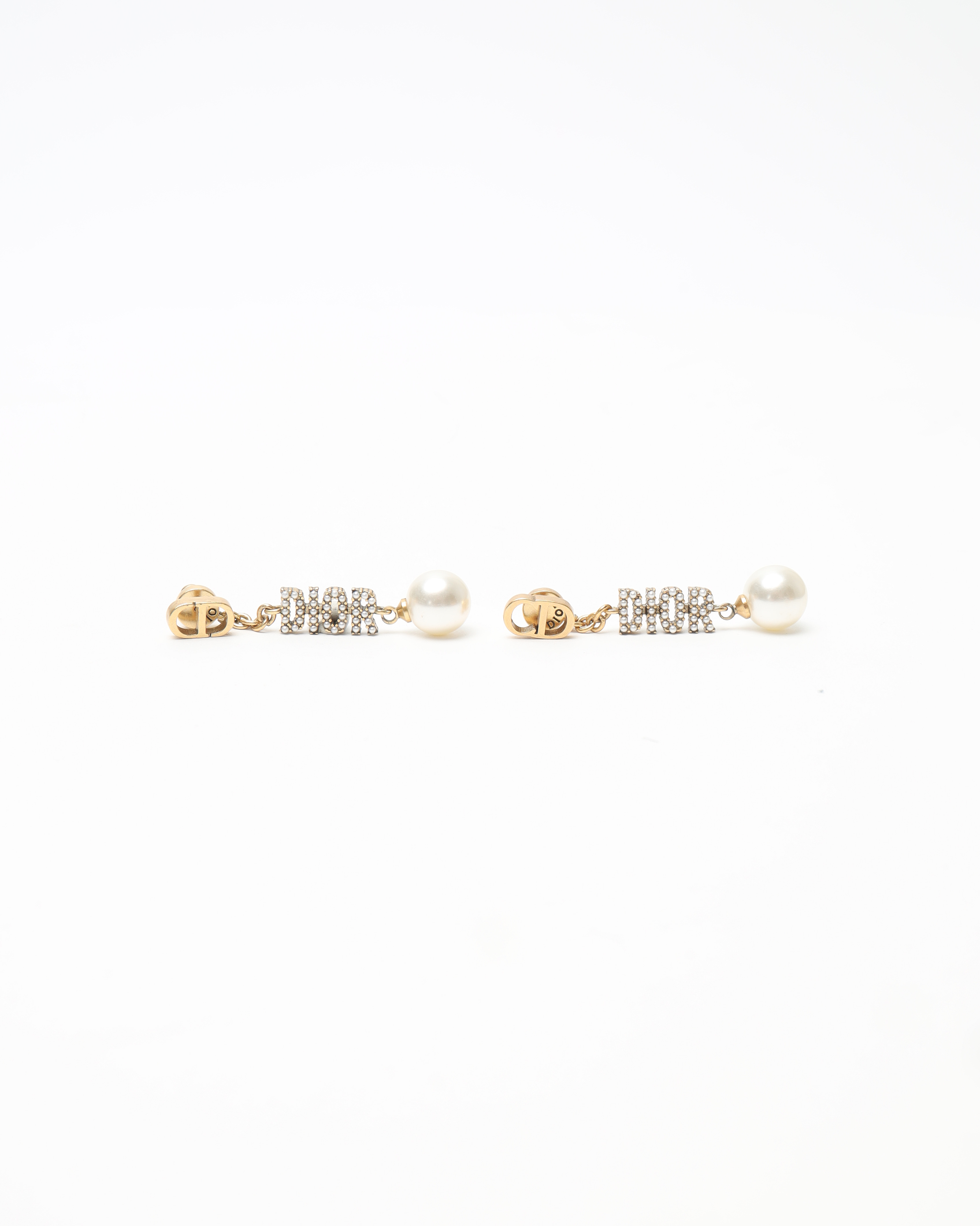 Dior Christian  Cd Pearl Dangling Earrings