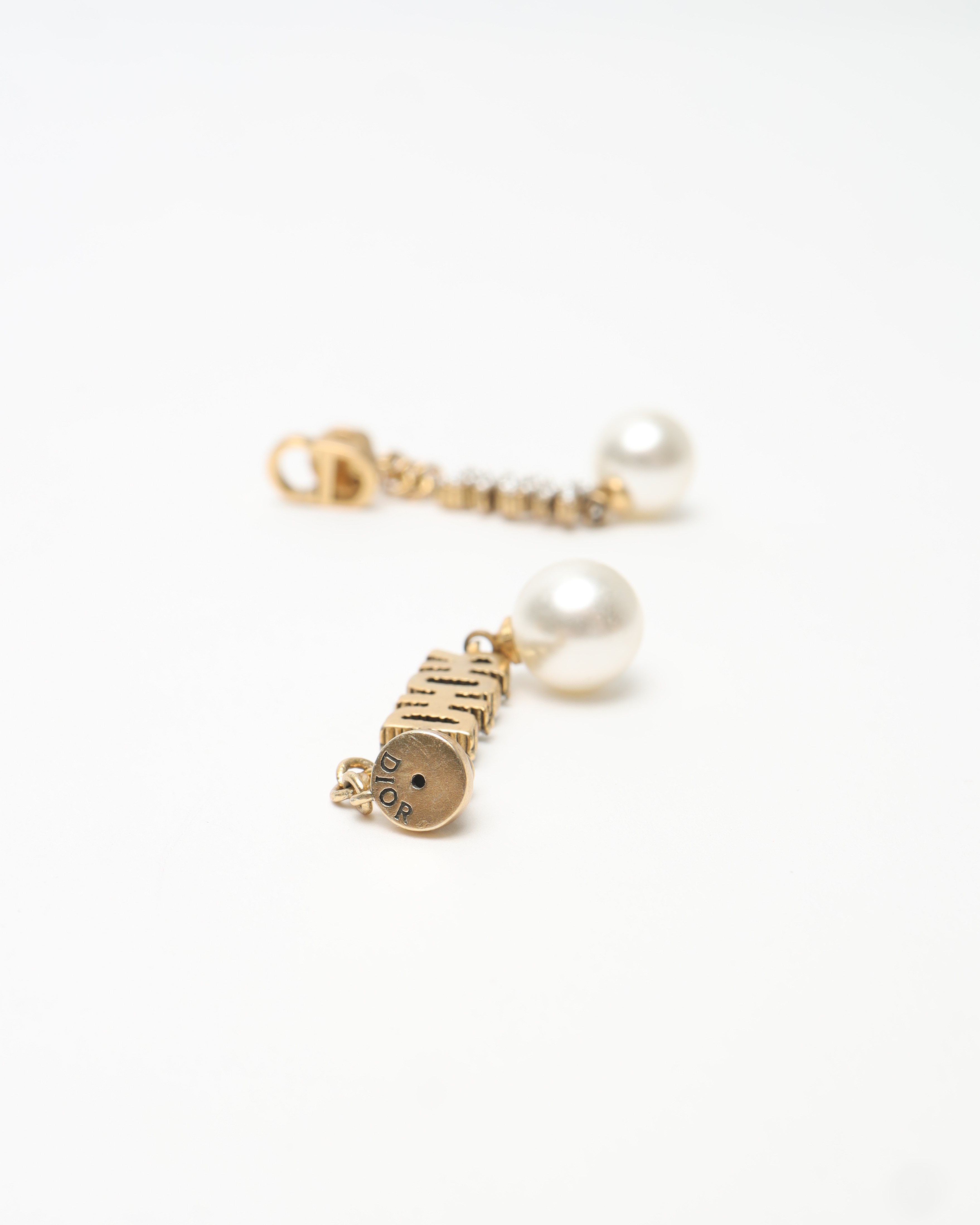 Dior Christian  Cd Pearl Dangling Earrings
