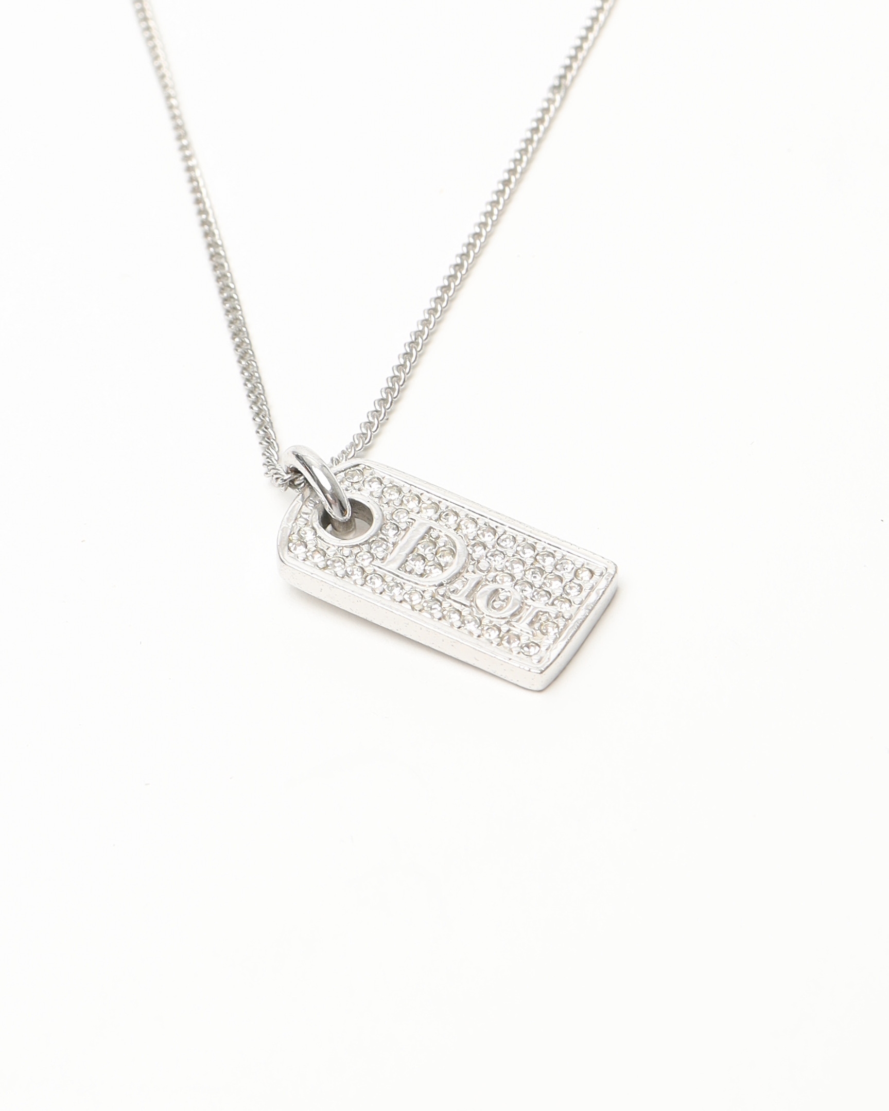 Dior Christian  Rhinestone Plate Necklace