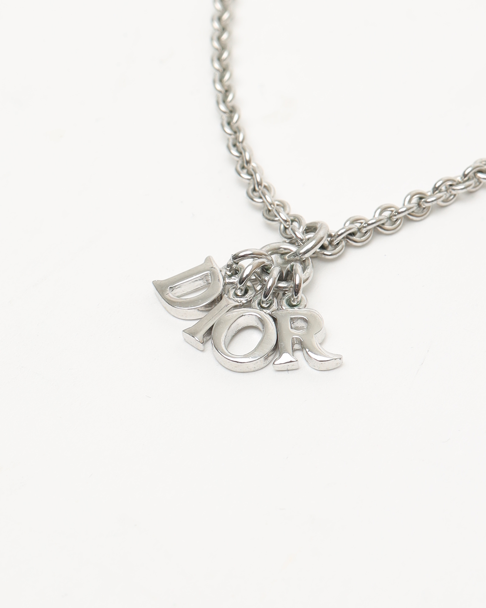 Dior Christian Logo Charm Necklace