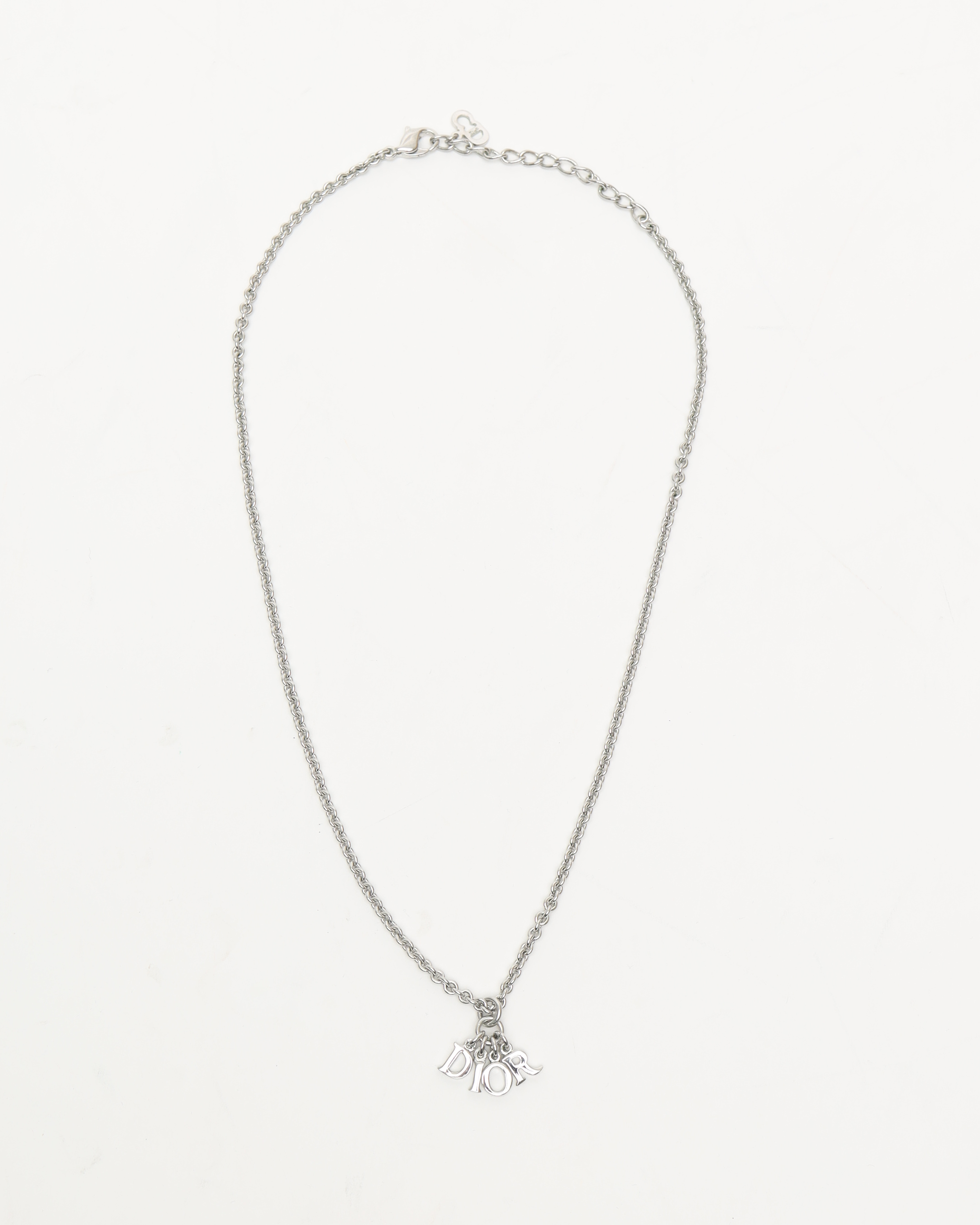 Dior Christian Logo Charm Necklace