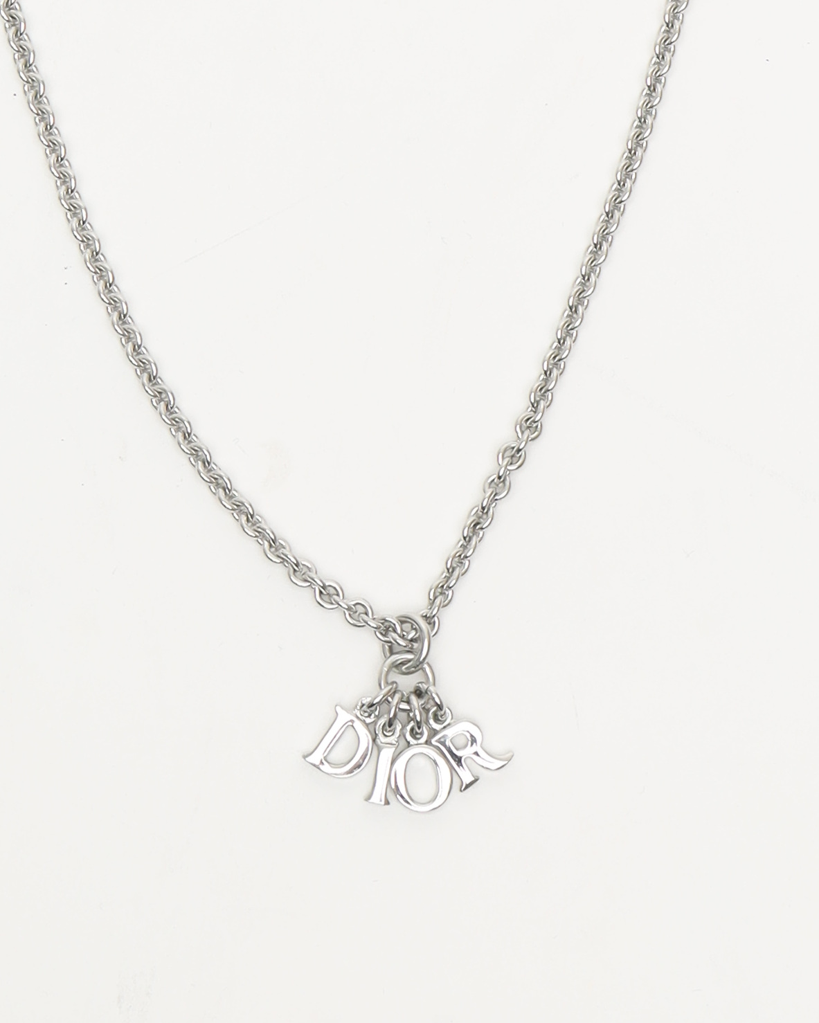 Dior Christian Logo Charm Necklace
