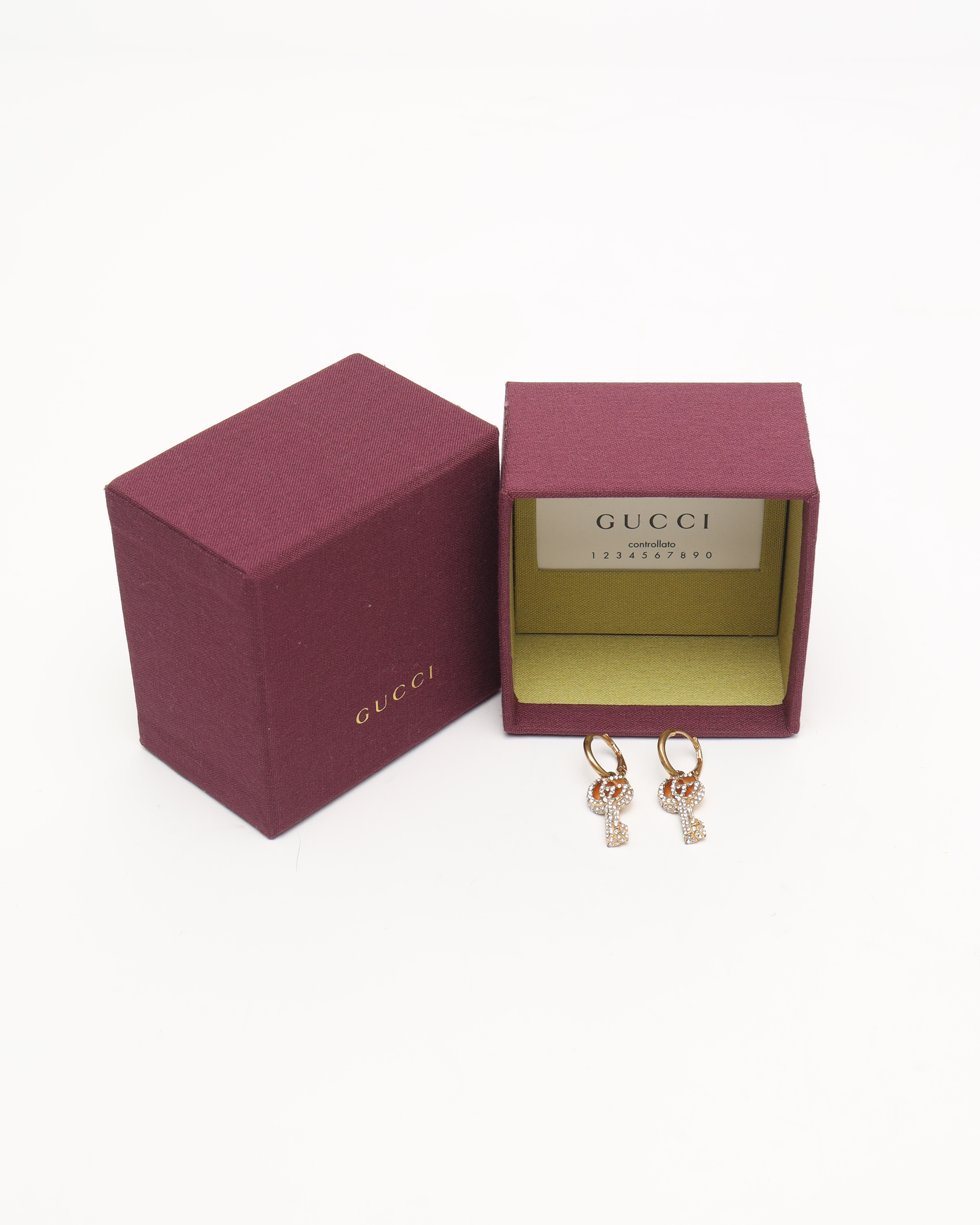 Gucci Rhinestone Key Earrings