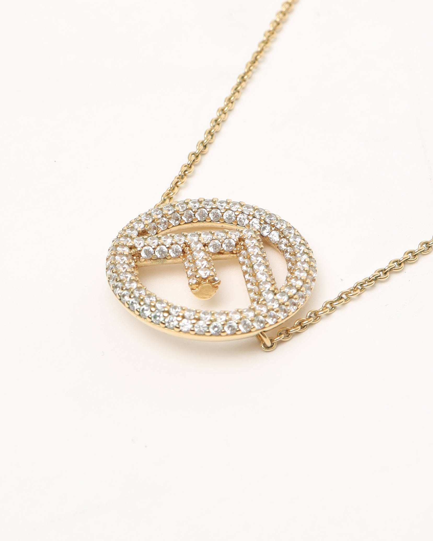 Fendi Circle F Rhinestone Necklace