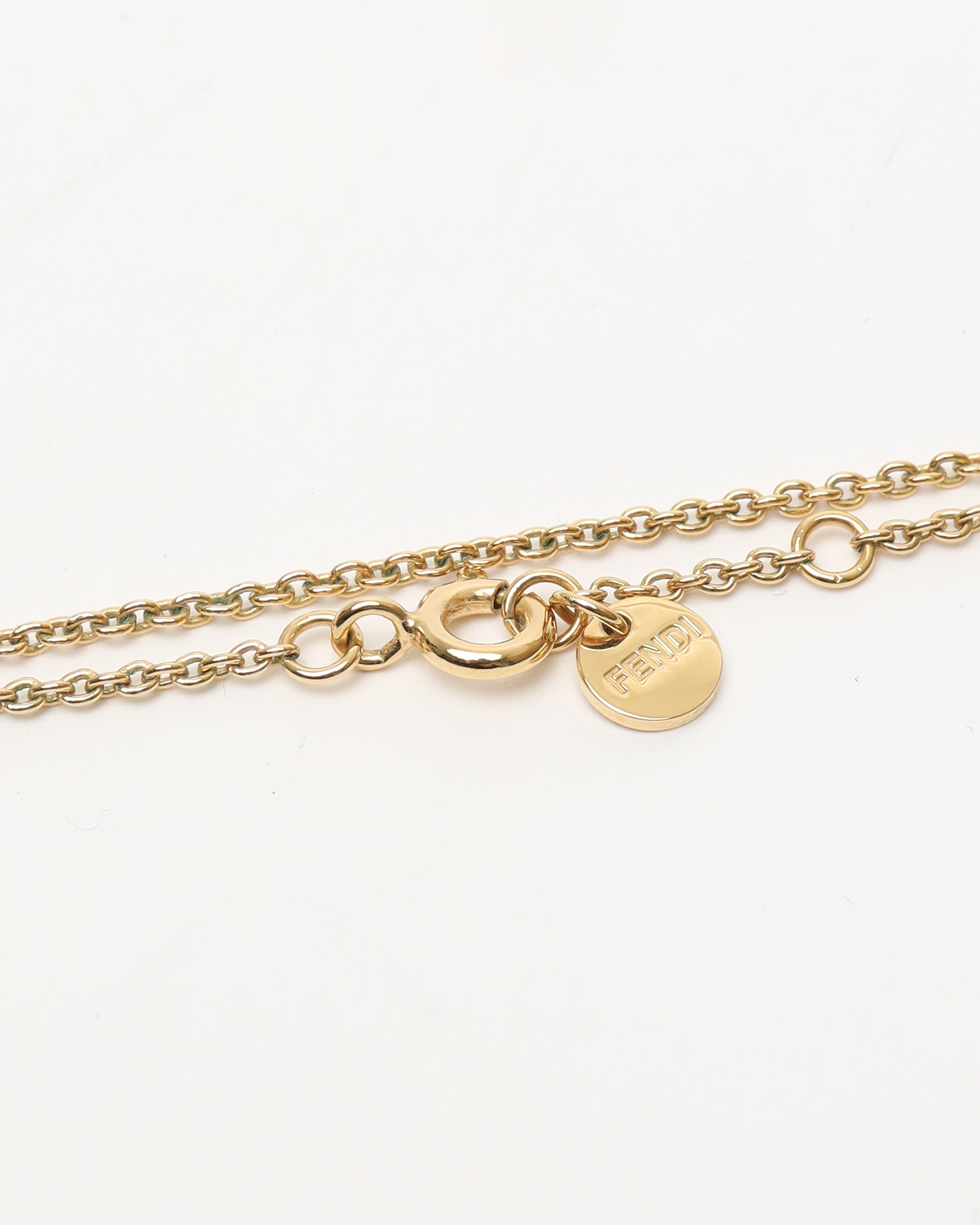 Fendi Circle F Rhinestone Necklace