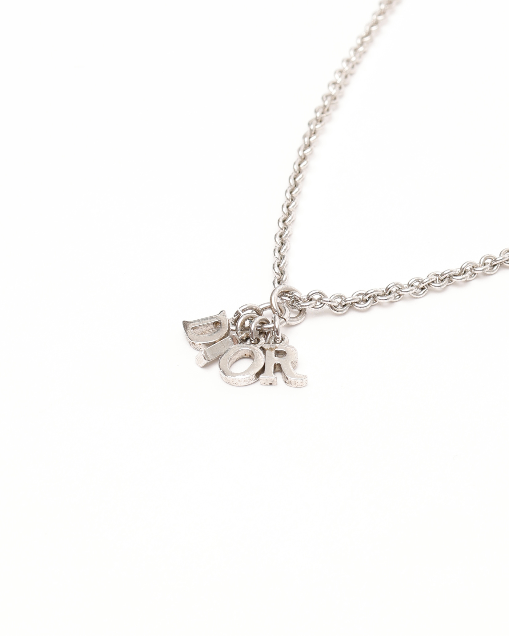 Dior Christian Logo Charm Necklace