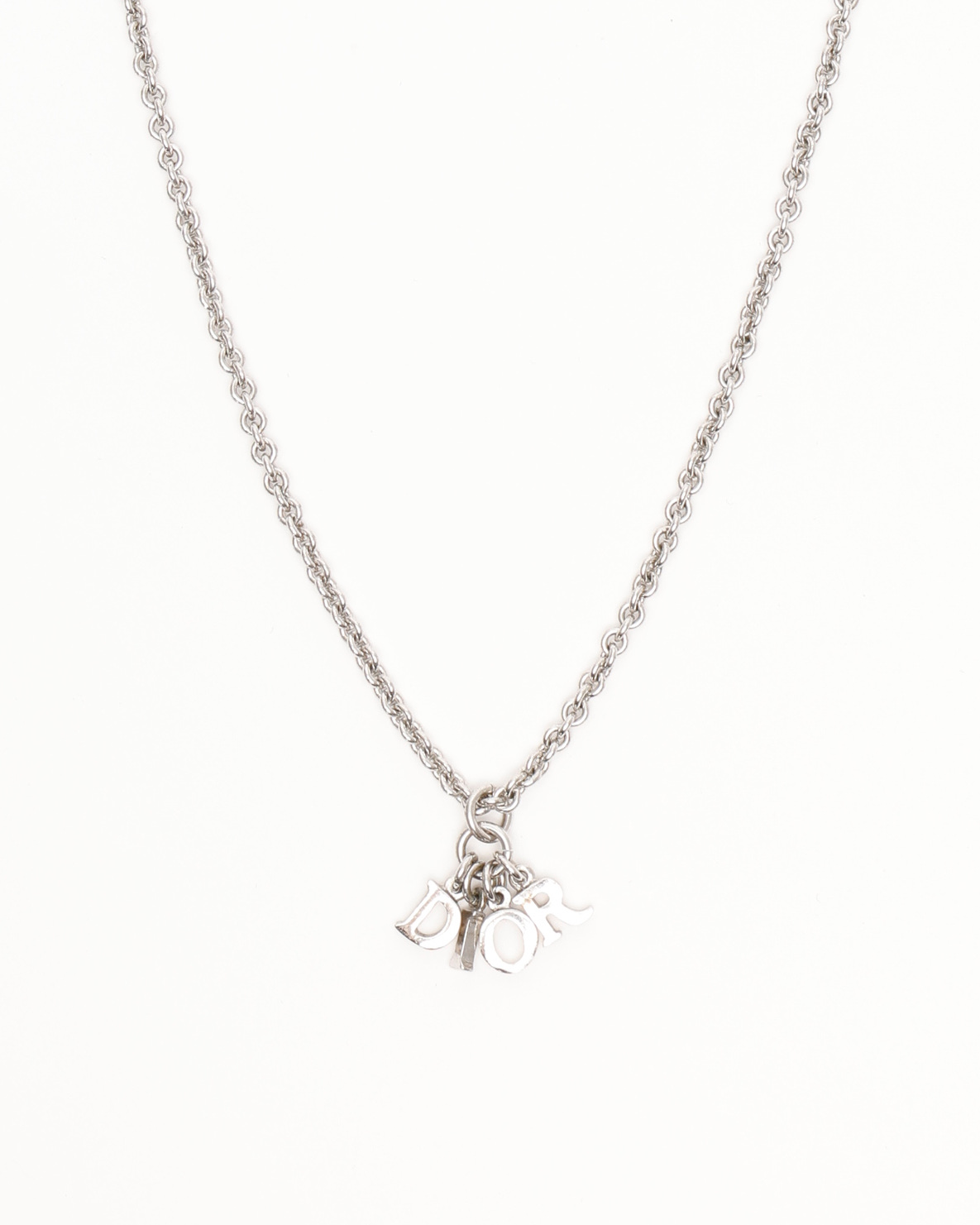 Dior Christian Logo Charm Necklace