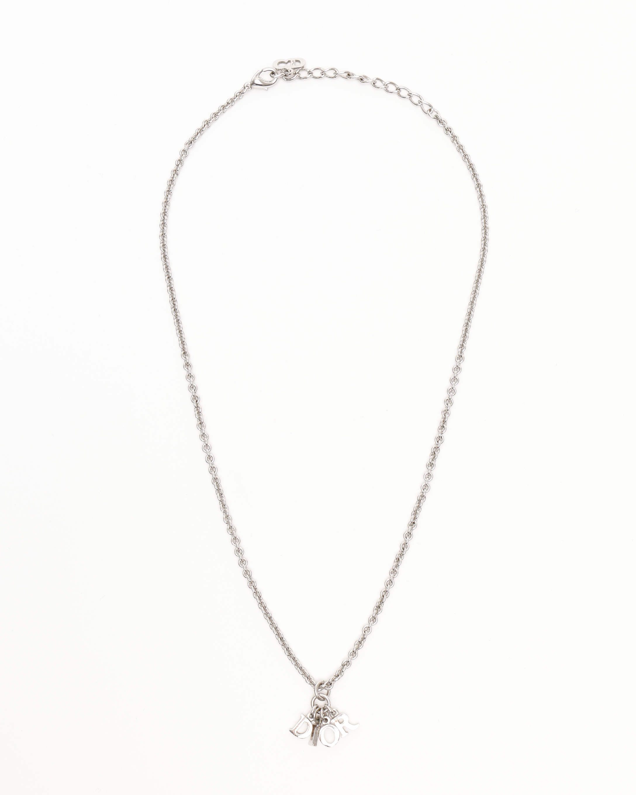 Dior Christian Logo Charm Necklace