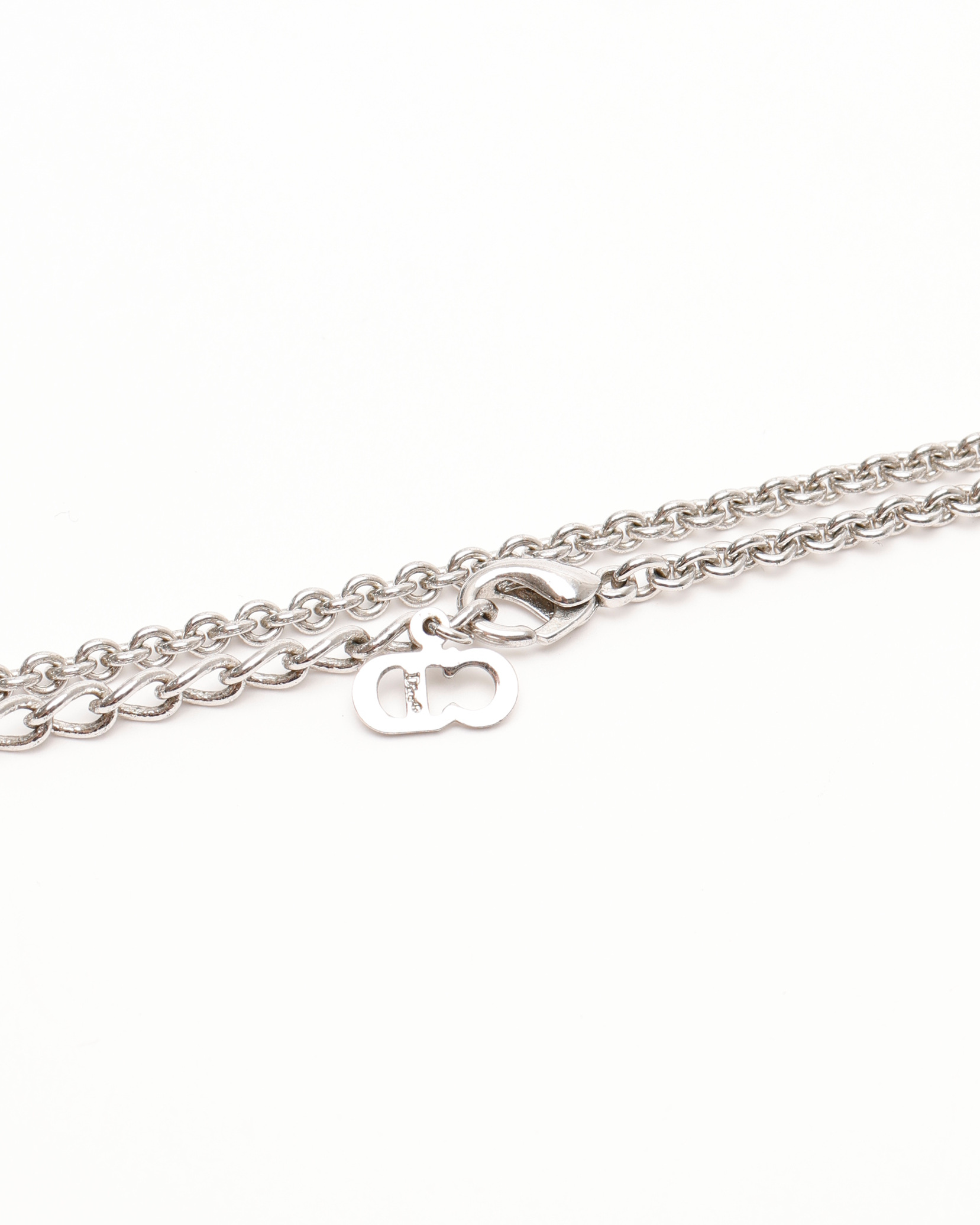 Dior Christian Logo Charm Necklace