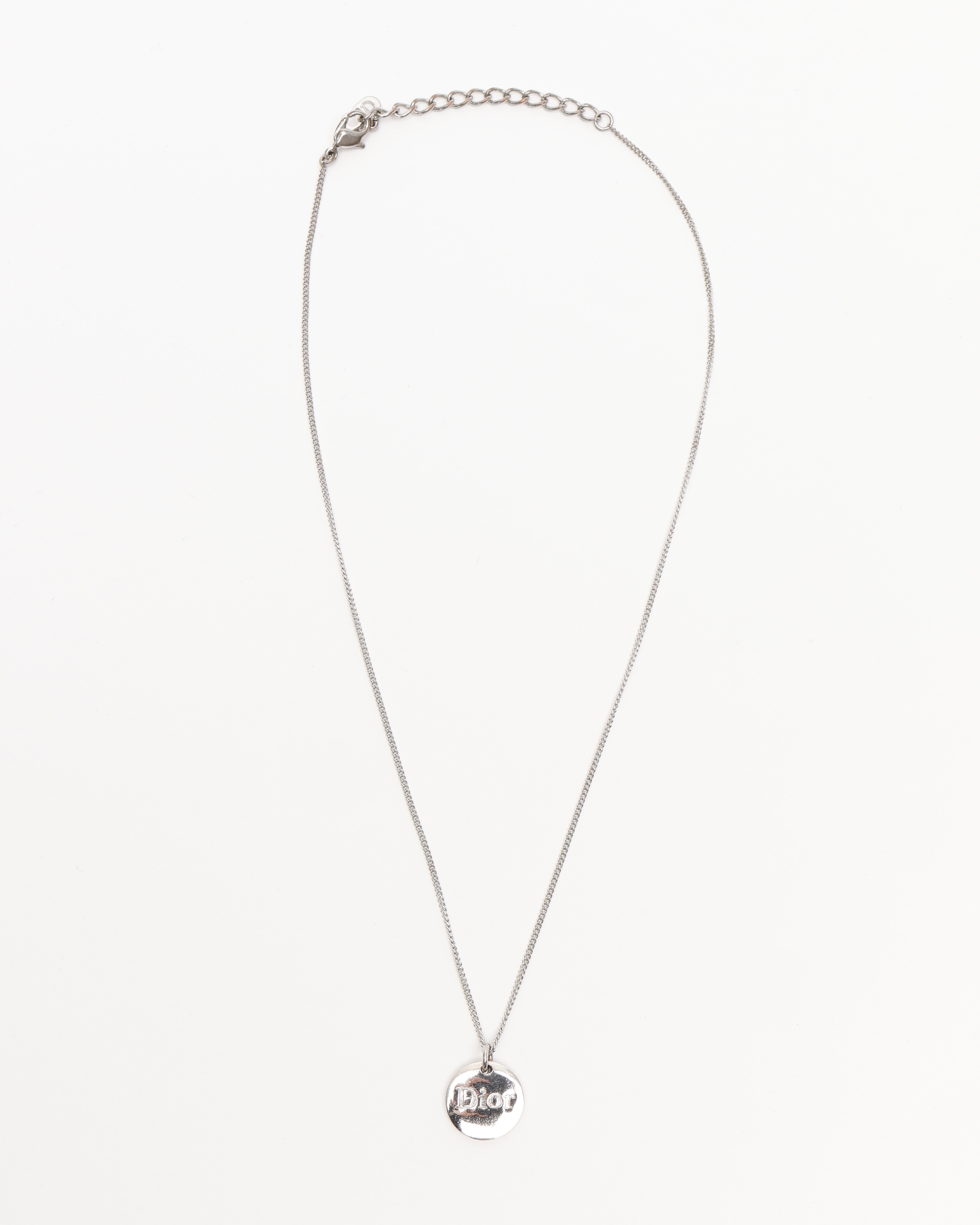 Dior Christian  Logo Silber Halskette