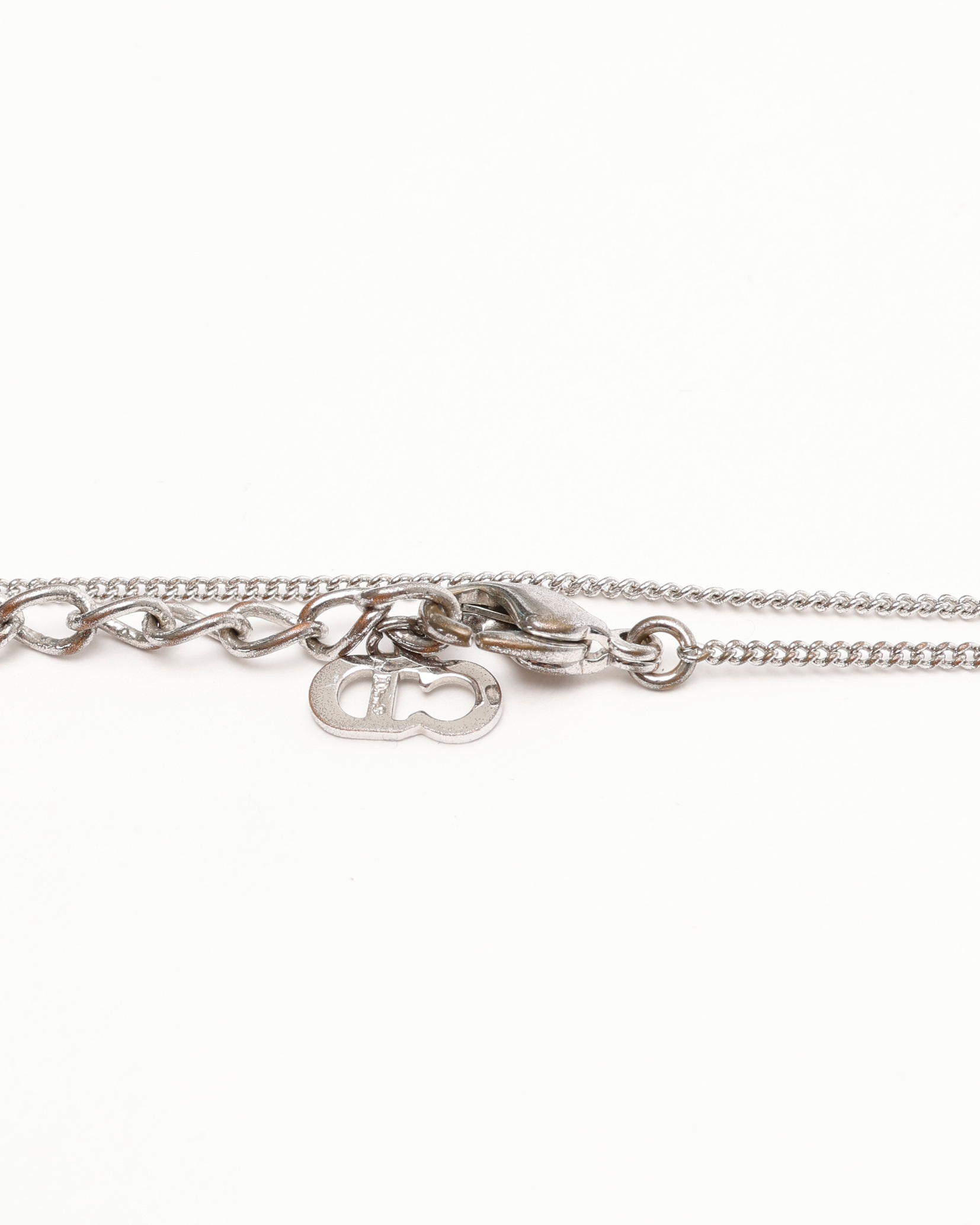 Dior Christian  Logo Silber Halskette