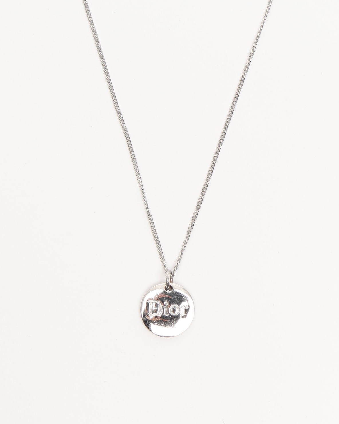 Dior Christian  Logo Silber Halskette