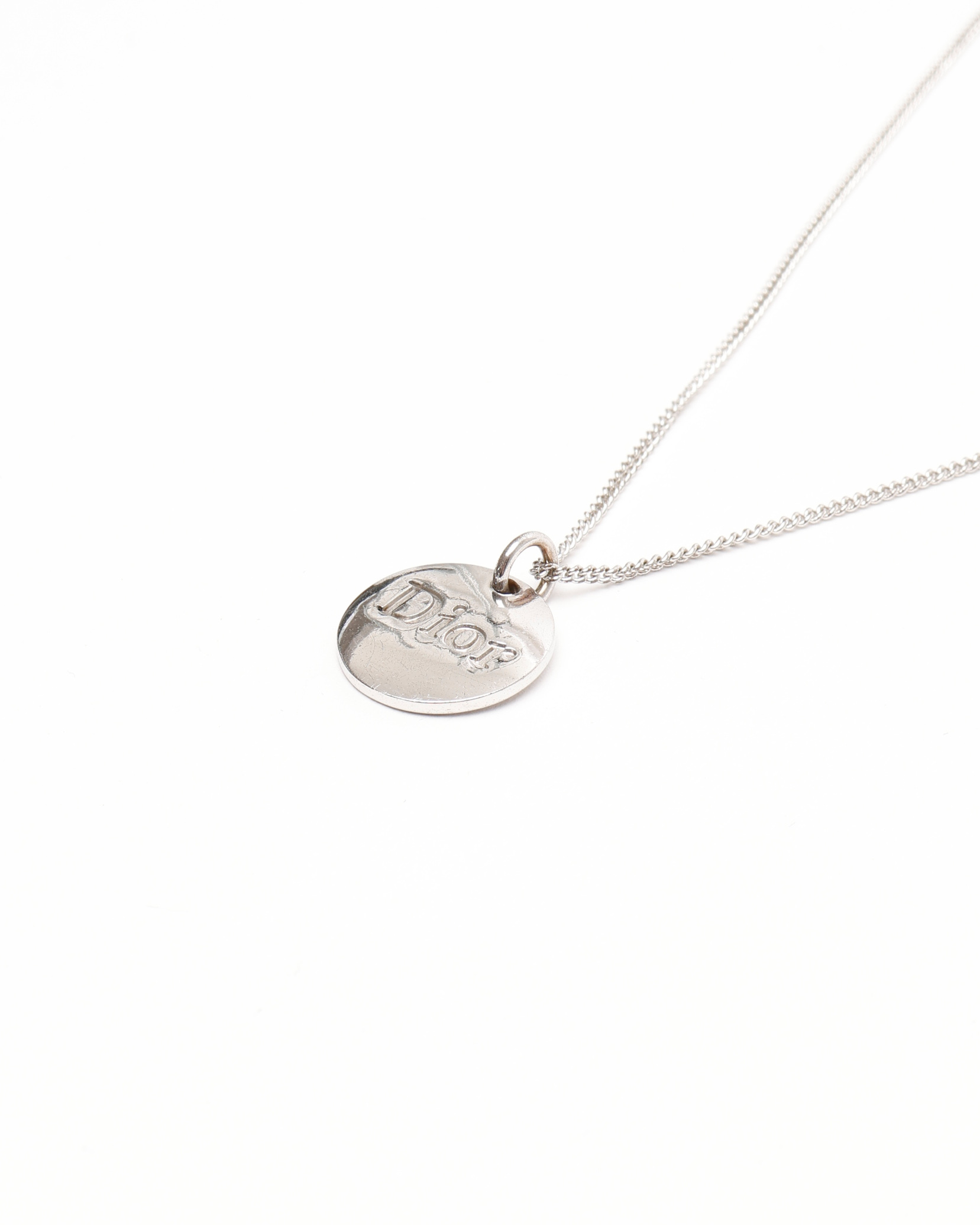 Dior Christian  Logo Silber Halskette