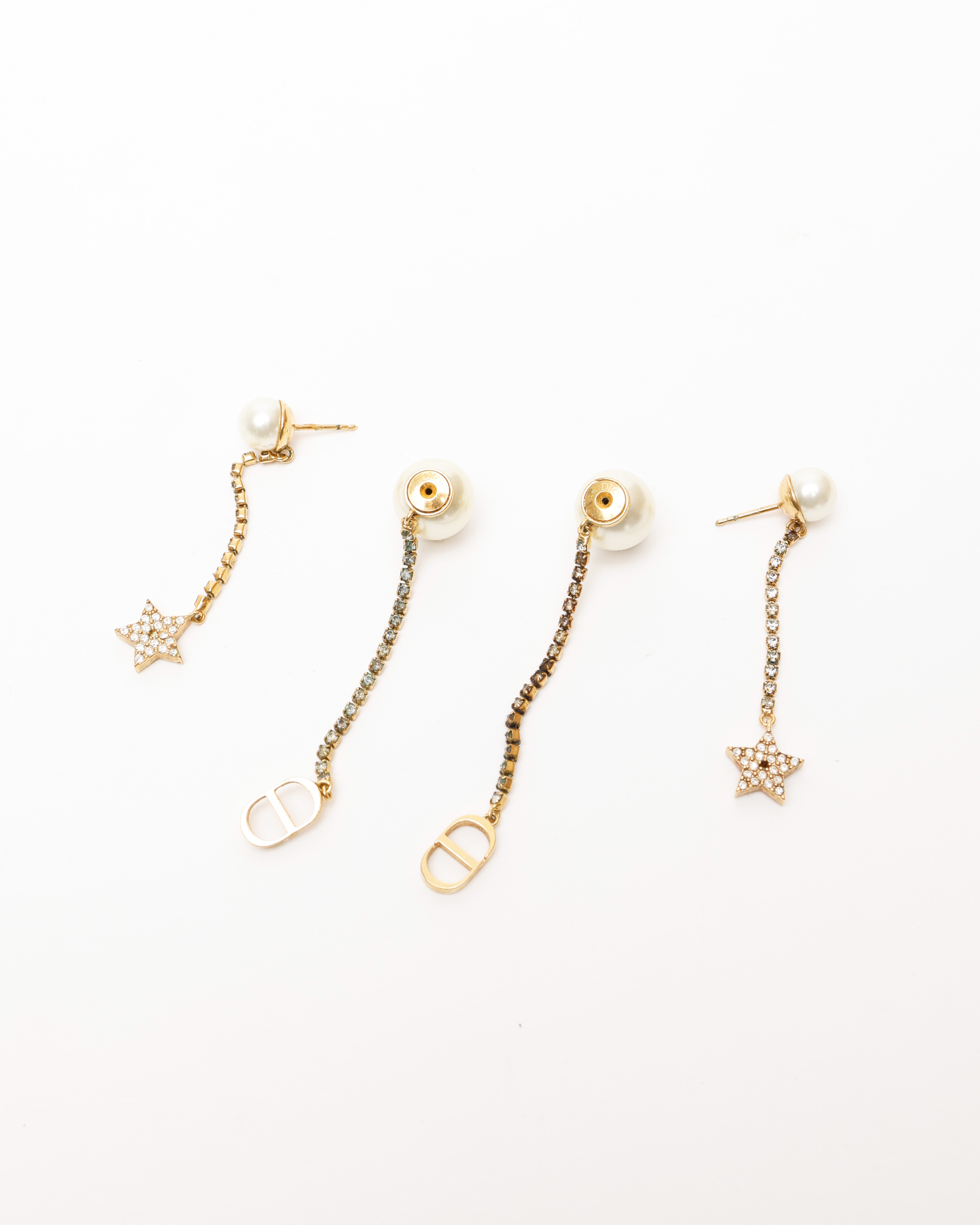 Dior Christian  Tribales Rhinestone Earrings