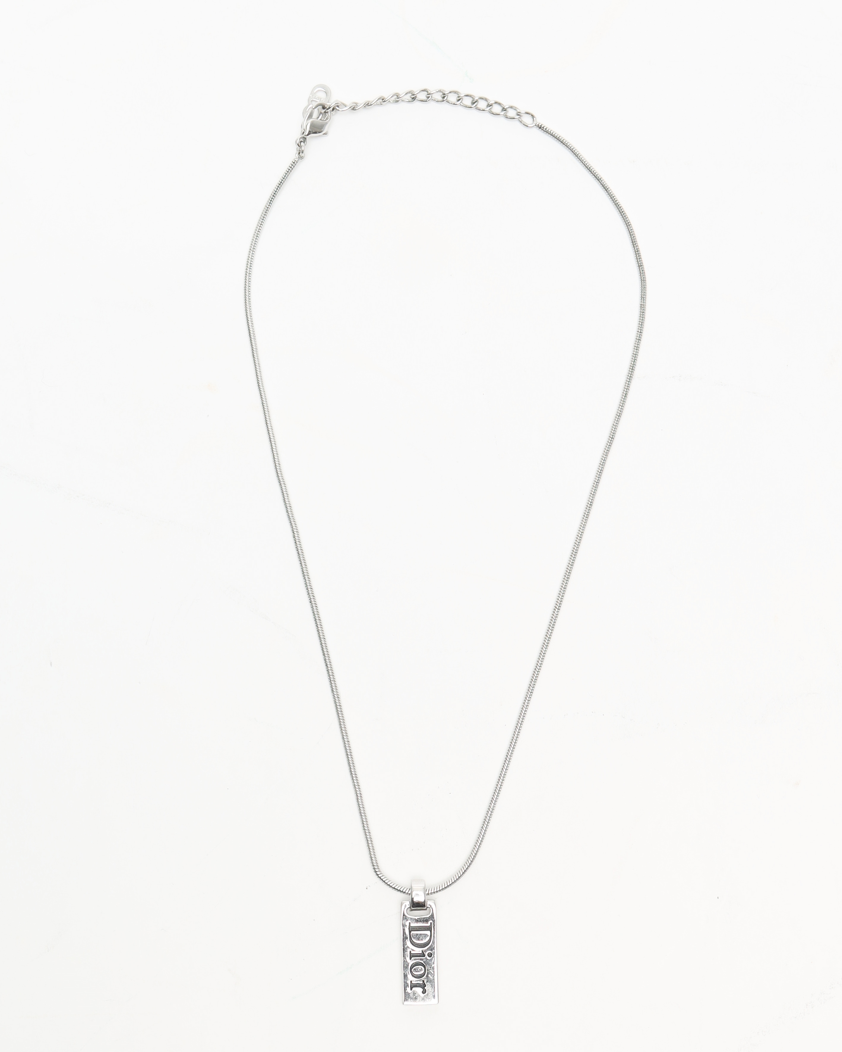 Dior Christian Logo Plate Halskette