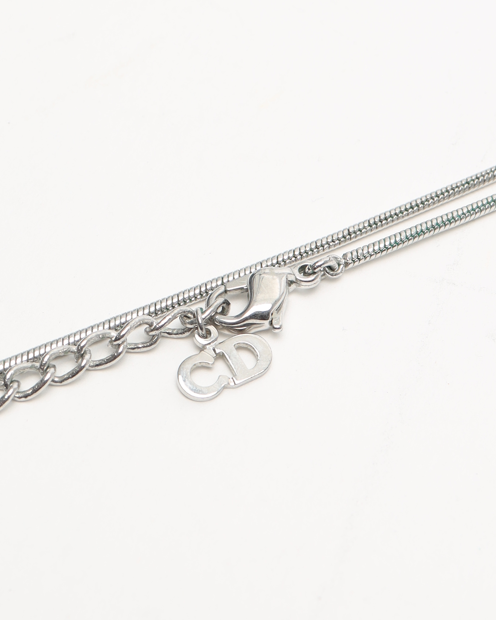 Dior Christian Logo Plate Halskette