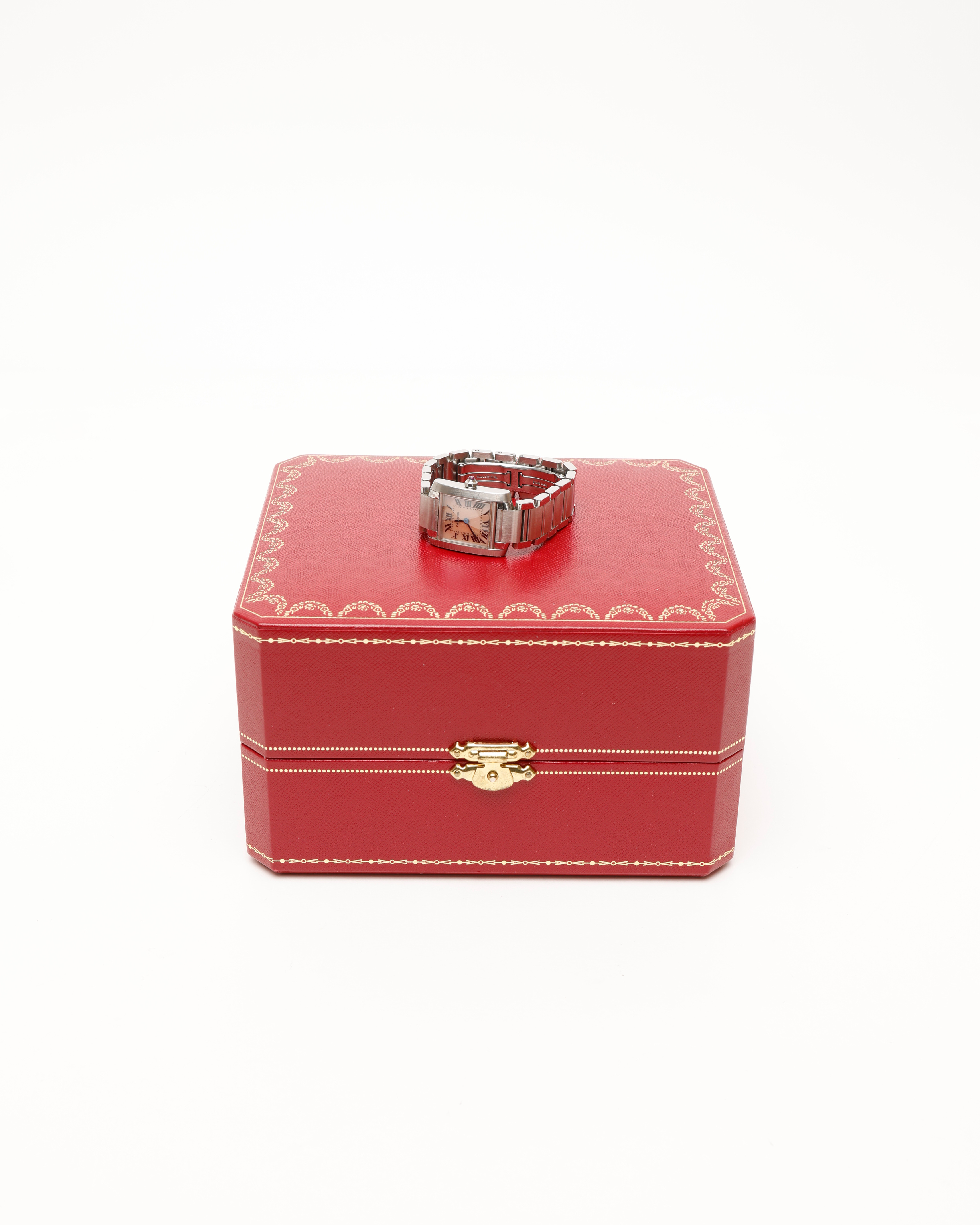 Shop Cartier Tank Francaise 20mm Ref 2384 Mother-of-pearl Dial Watch