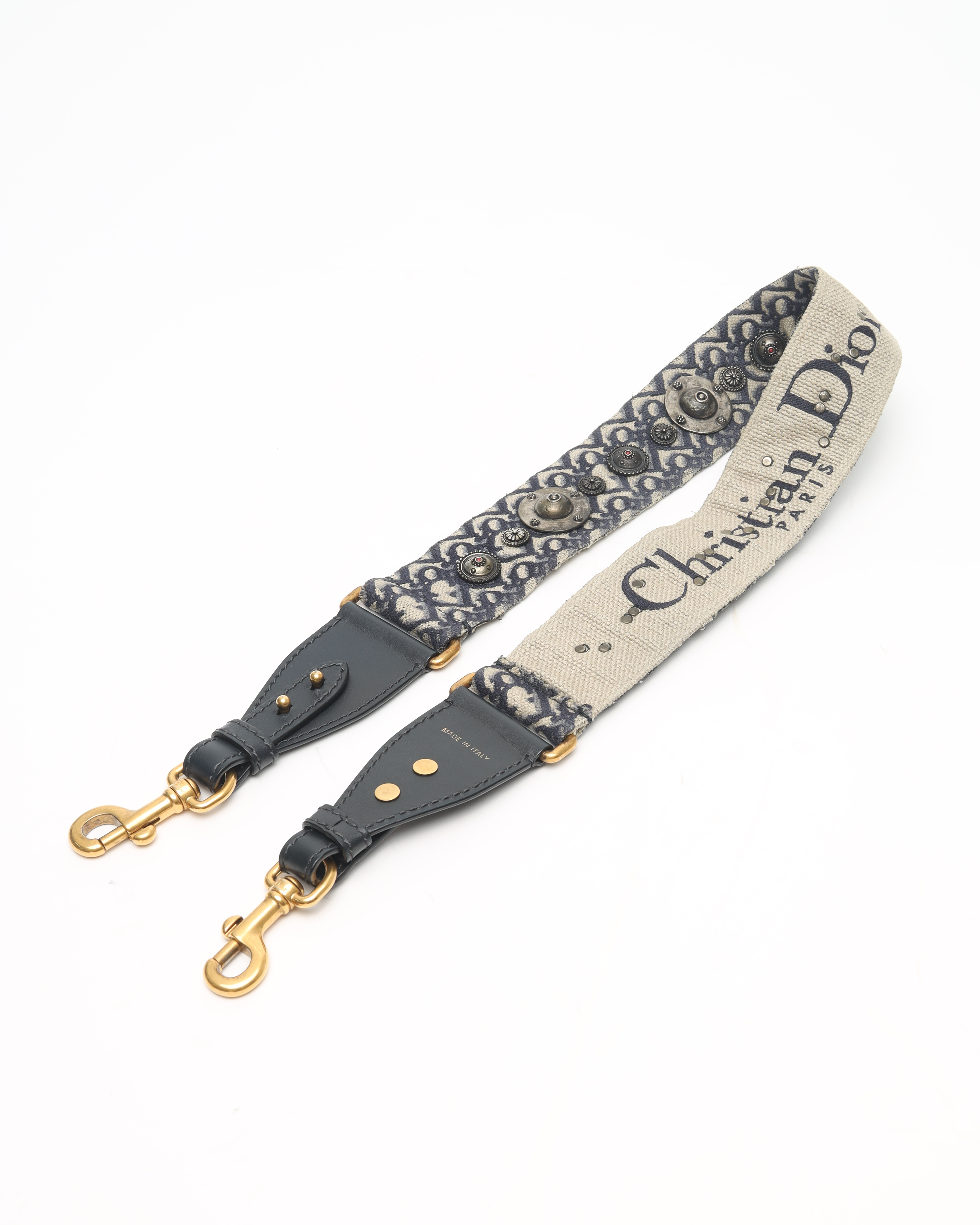 Dior Christian Oblique Logo Medallion Shoulder Strap