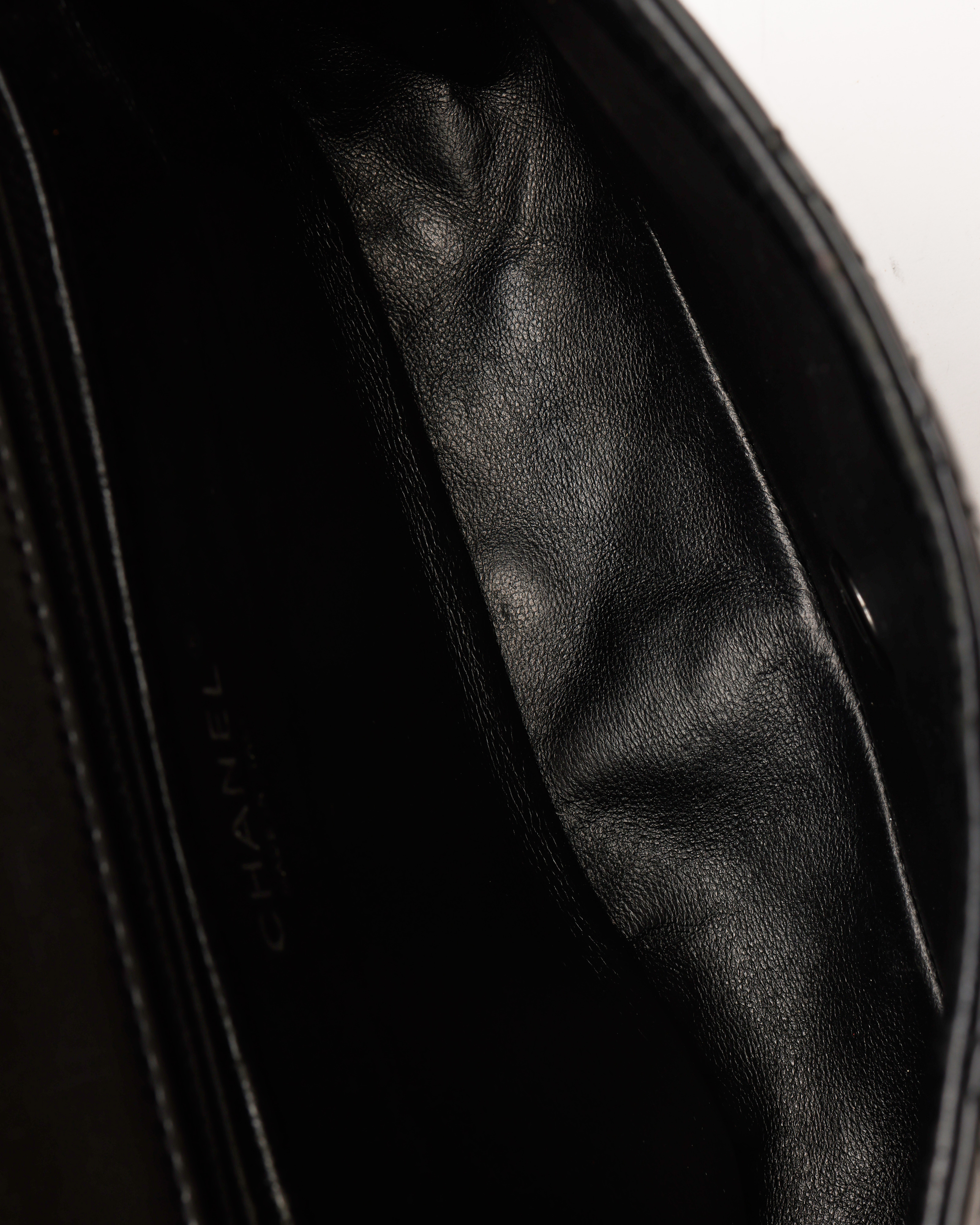 Pre-owned Chanel Classic Medium Patent Single Flap Bag In Black