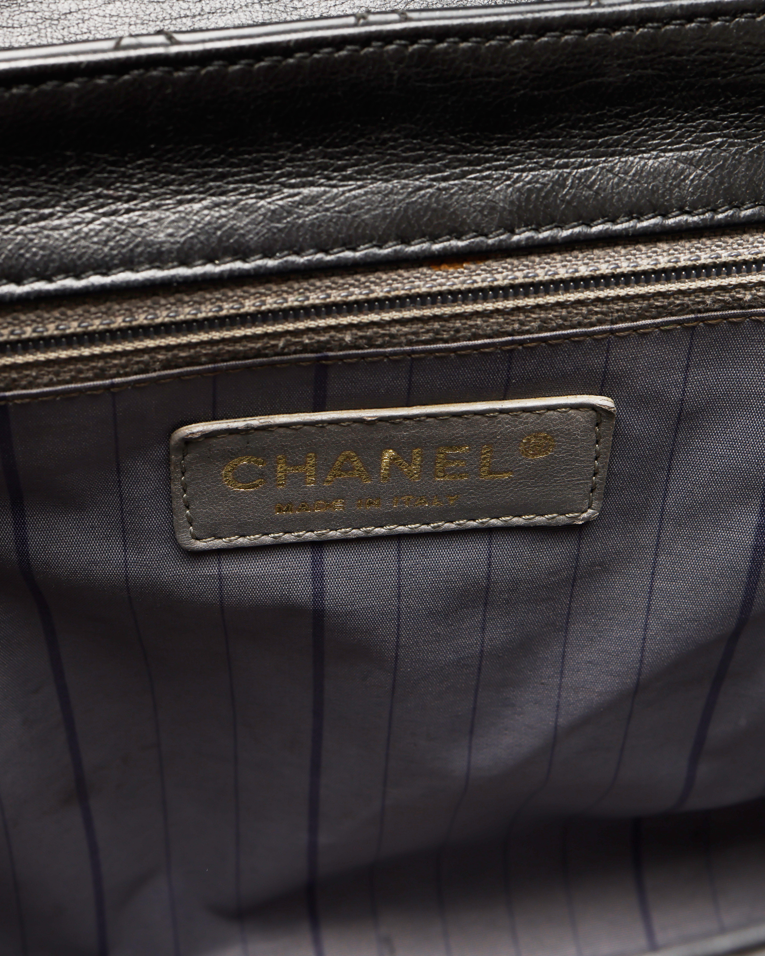 Pre-owned Chanel Patent Mademoiselle Kelly Flap Bag In Black