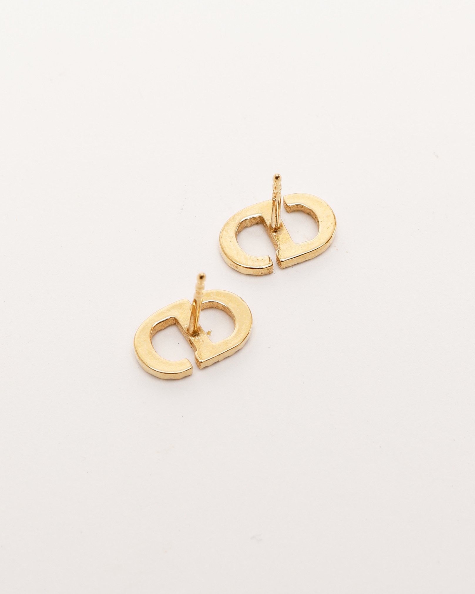 Dior Christian  Petit Cd Rhinestone Earrings