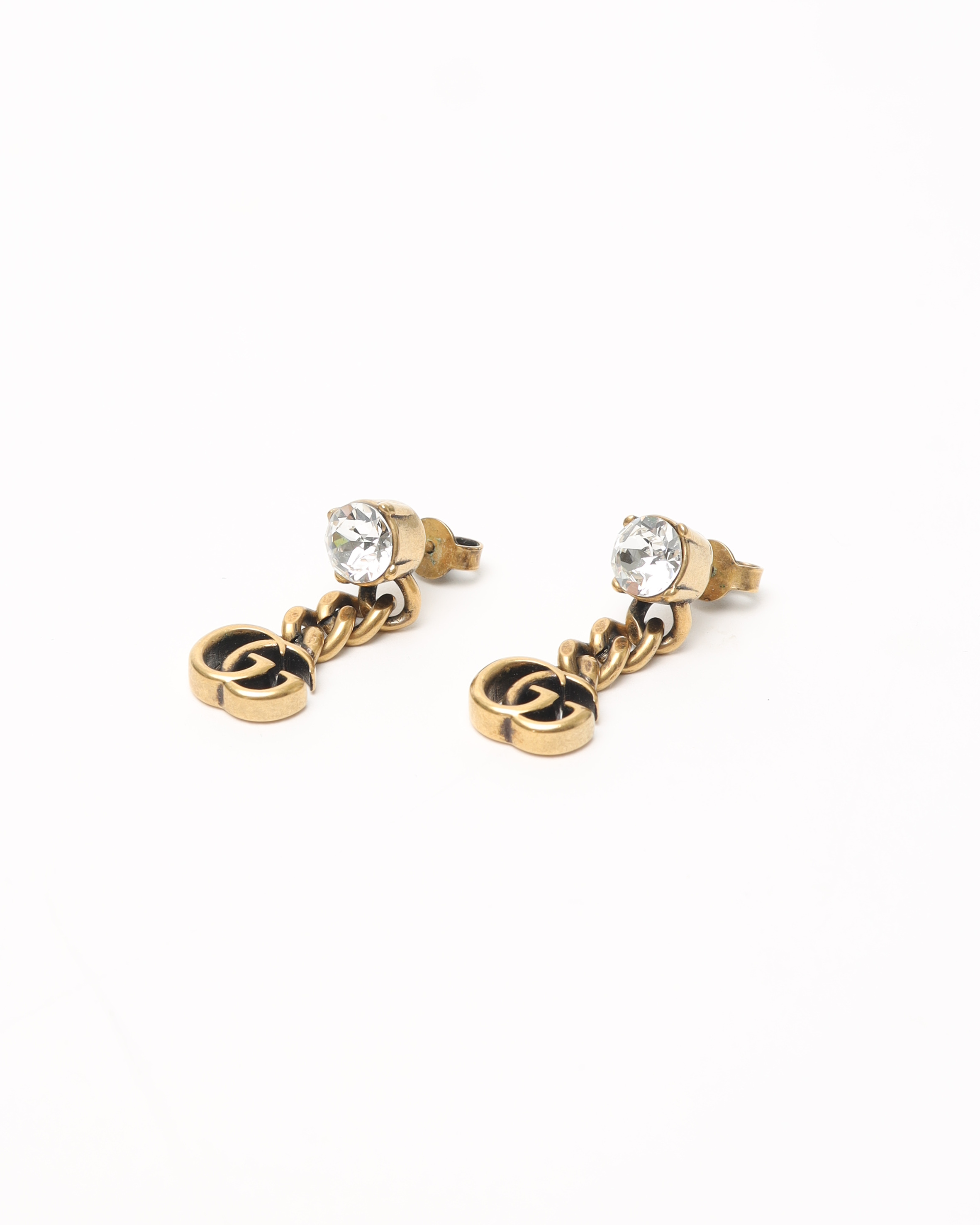 Gucci Gg Rhinestone Earrings