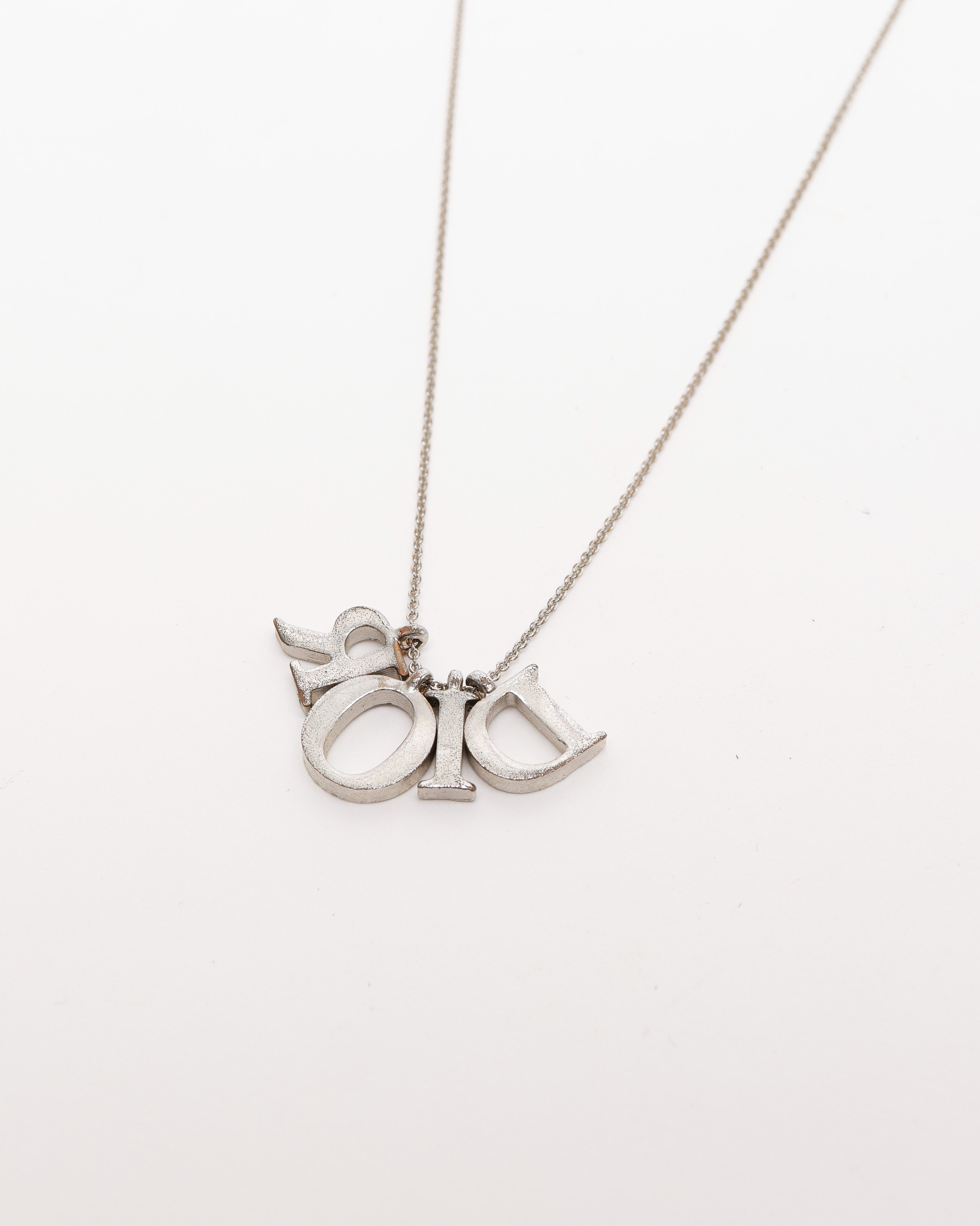 Dior Christian  Vintage Logo Charm Necklace