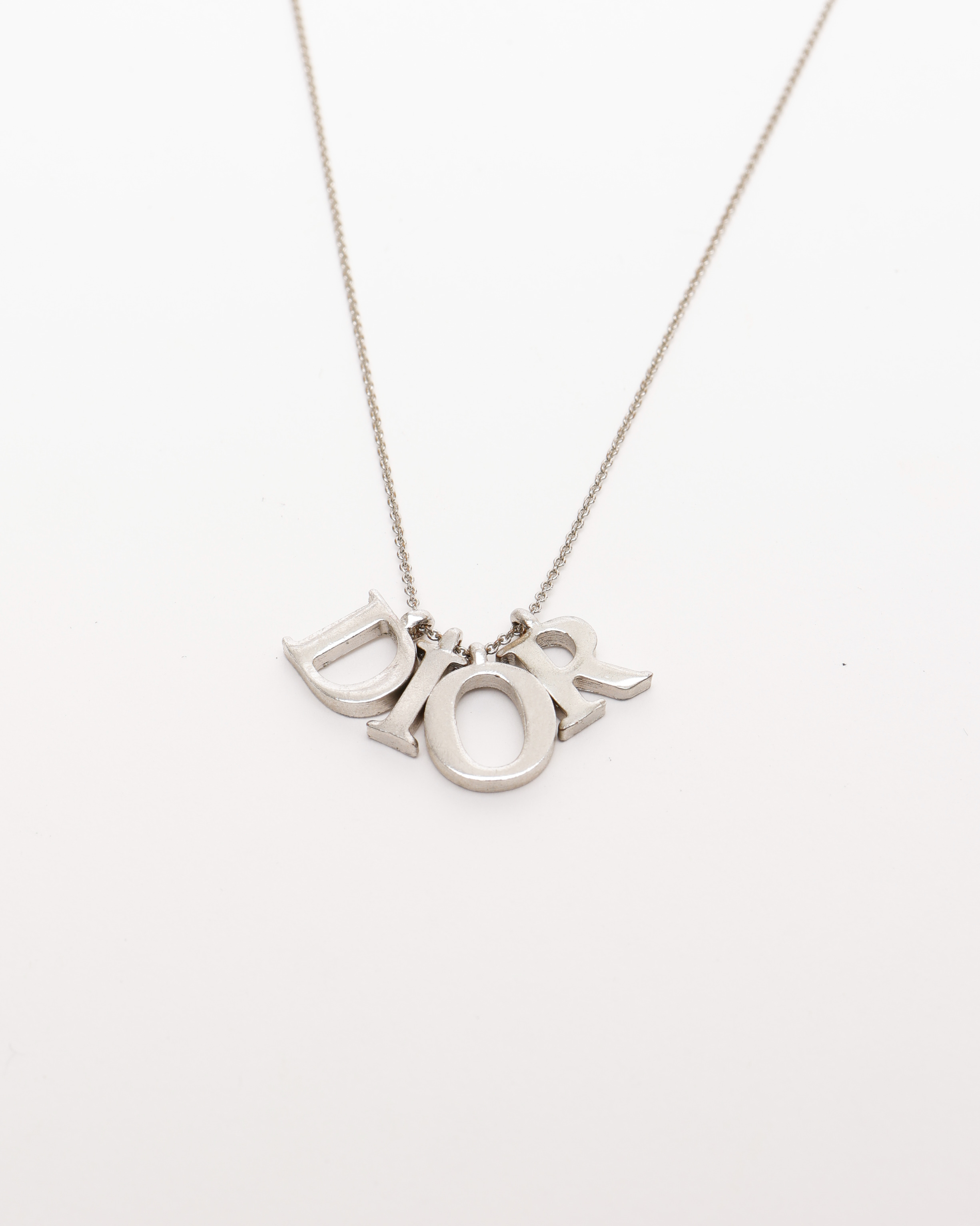 Dior Christian  Vintage Logo Charm Necklace