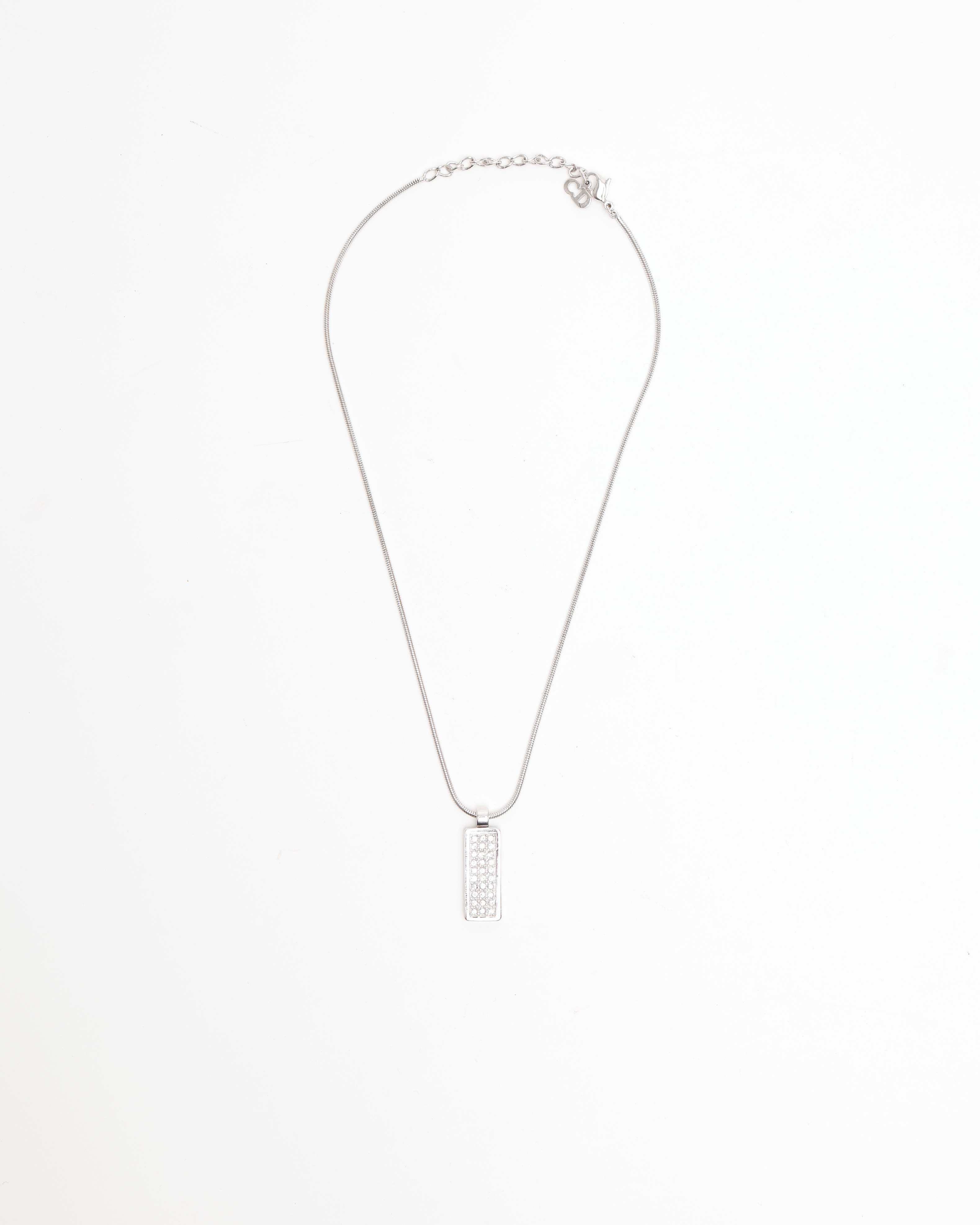 Dior Christian Rhinestone Plate Necklace